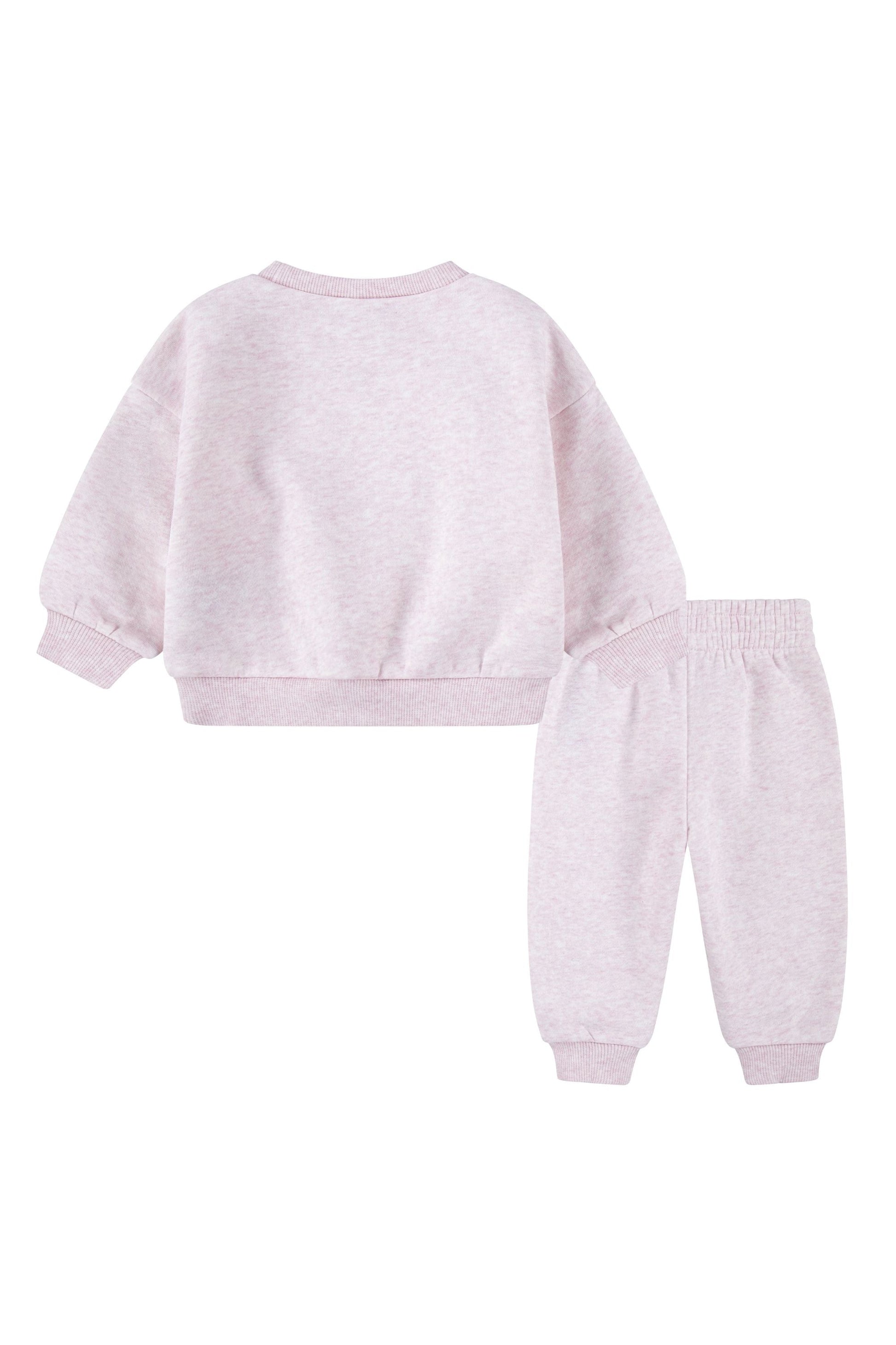 חליפת טרנינג NIKE לוגו סווש קטן בחזית לתינוקות Pink / 12M