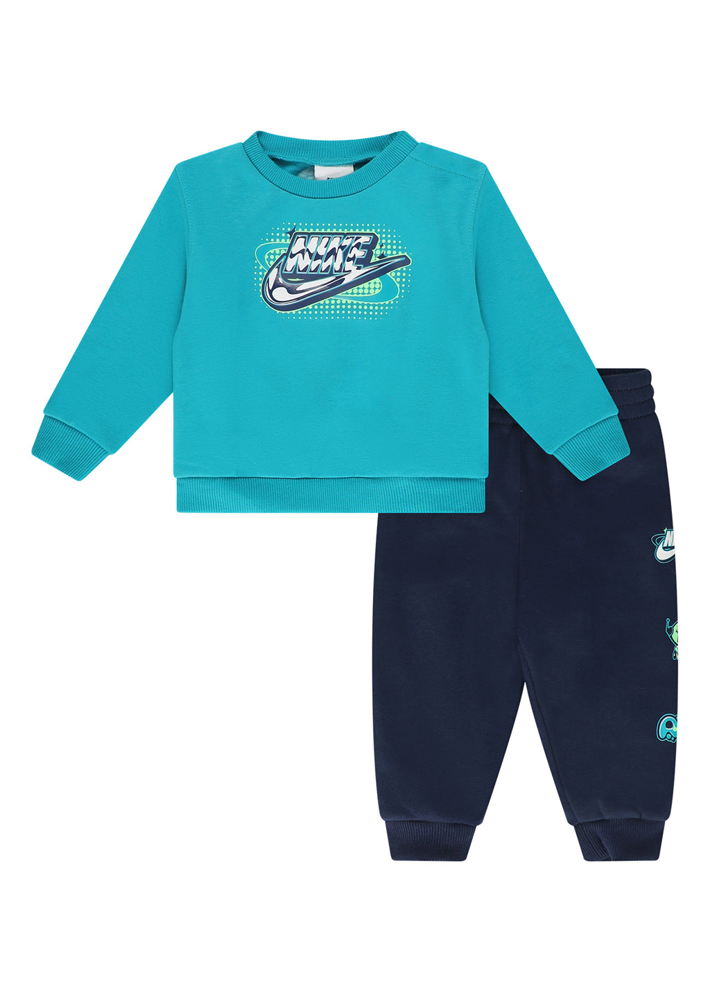 חליפת טרנינג NIKE סווטשירט גרפי ומכנסי ג׳וגר לתינוקות BLUE / 12M
