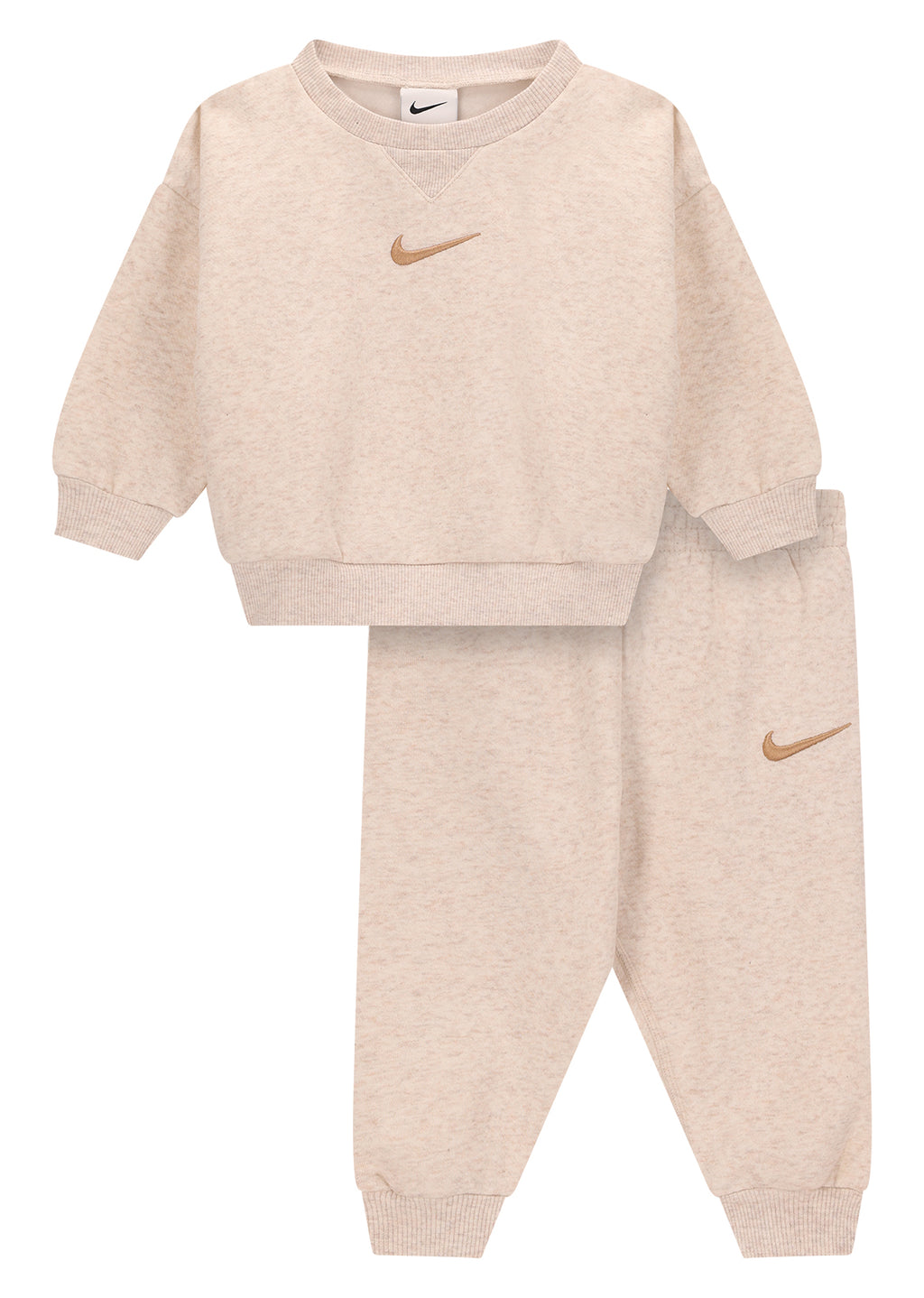 חליפת טרנינג NIKE Essential Fleece Crew לתינוקות BEIGE / 12M