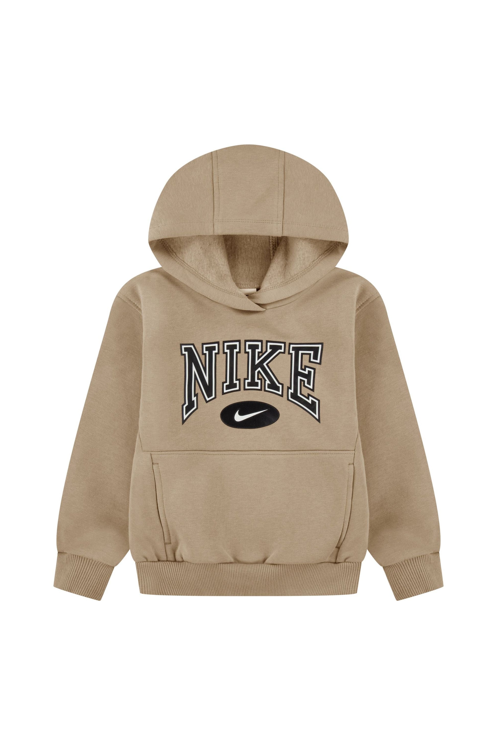 חליפת טרנינג NIKE לוגו מותג ענק באמצע לילדים BEIGE / 2Y