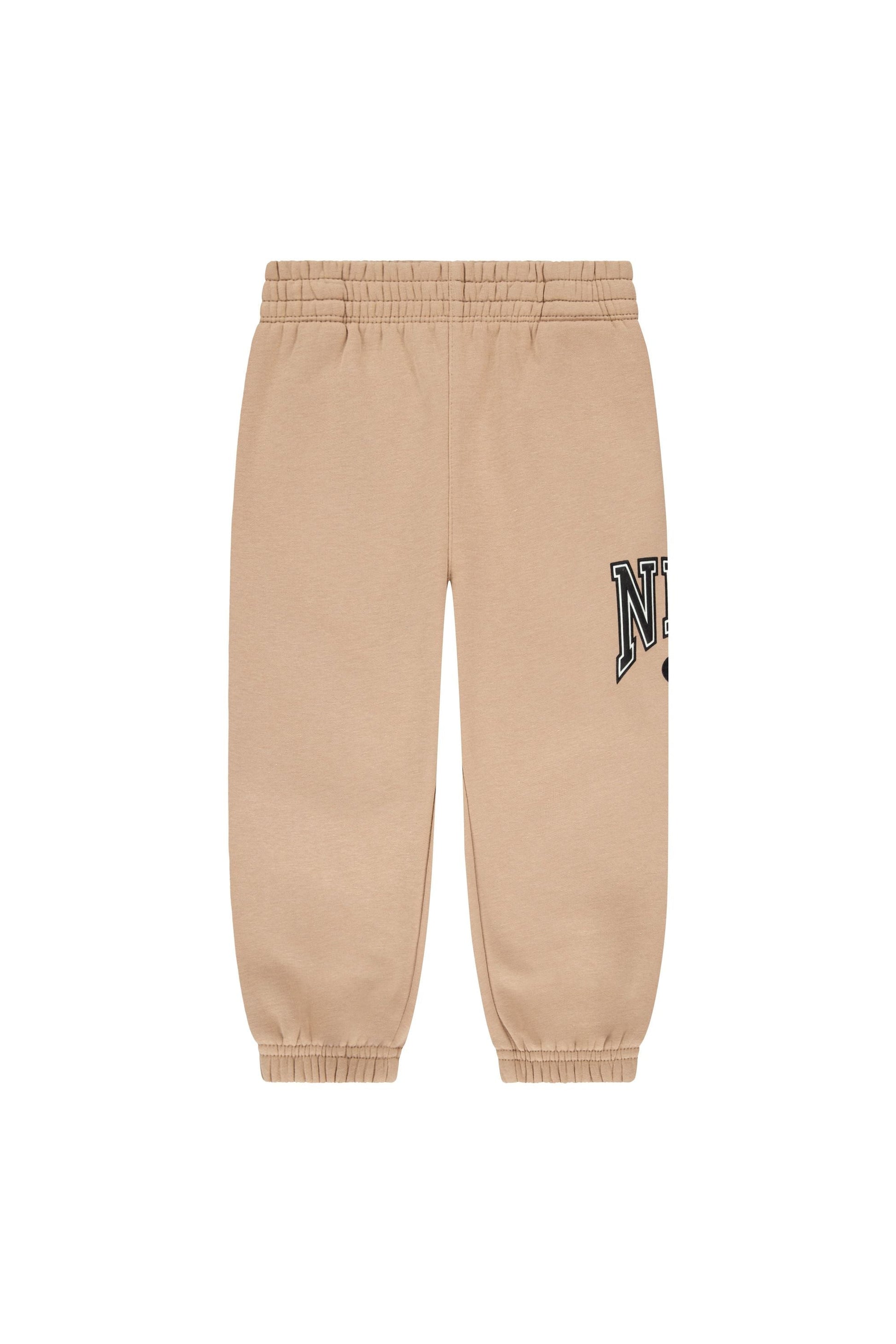 חליפת טרנינג NIKE לוגו מותג ענק באמצע לילדים BEIGE / 2Y