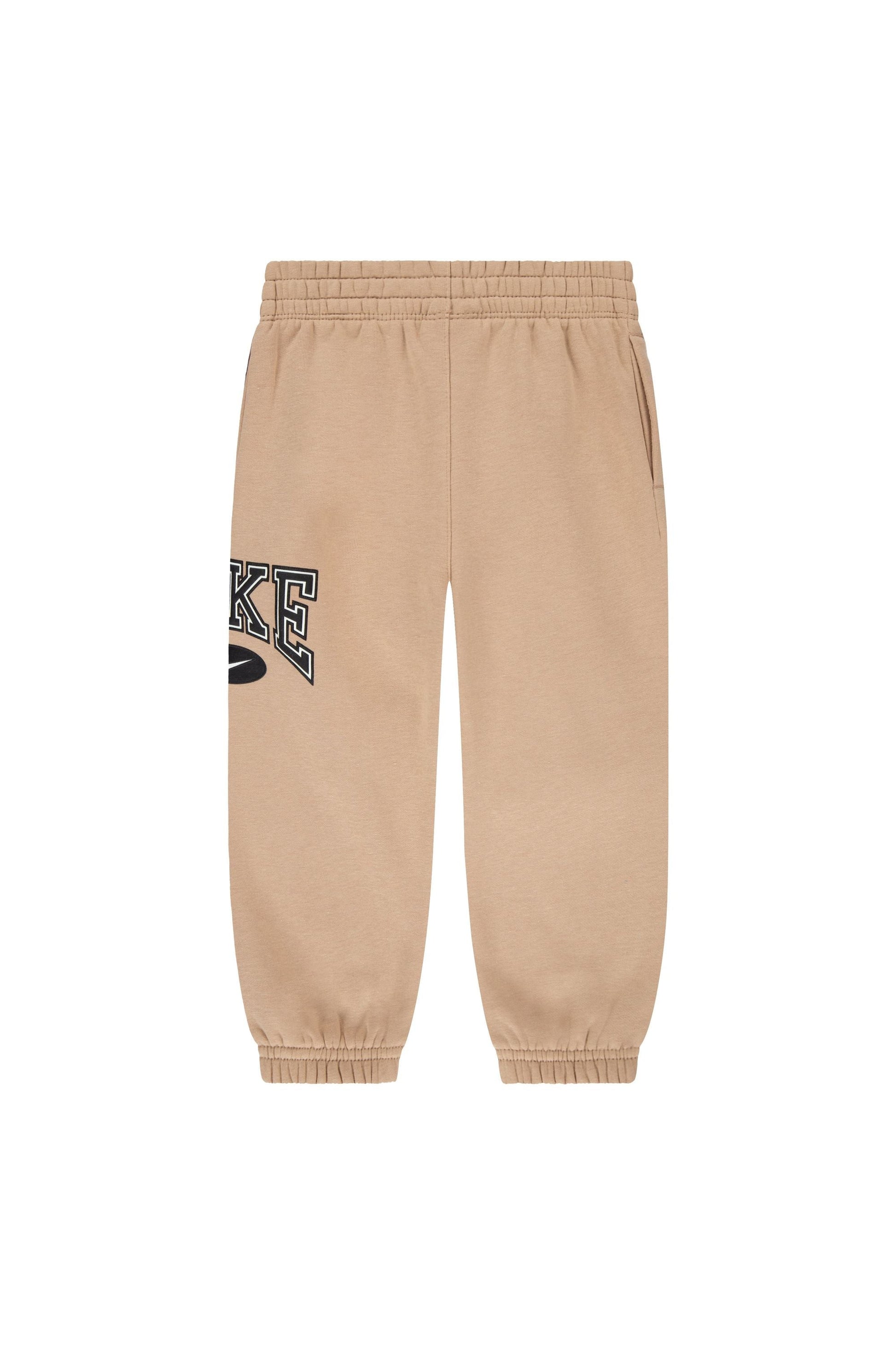 חליפת טרנינג NIKE לוגו מותג ענק באמצע לילדים BEIGE / 2Y