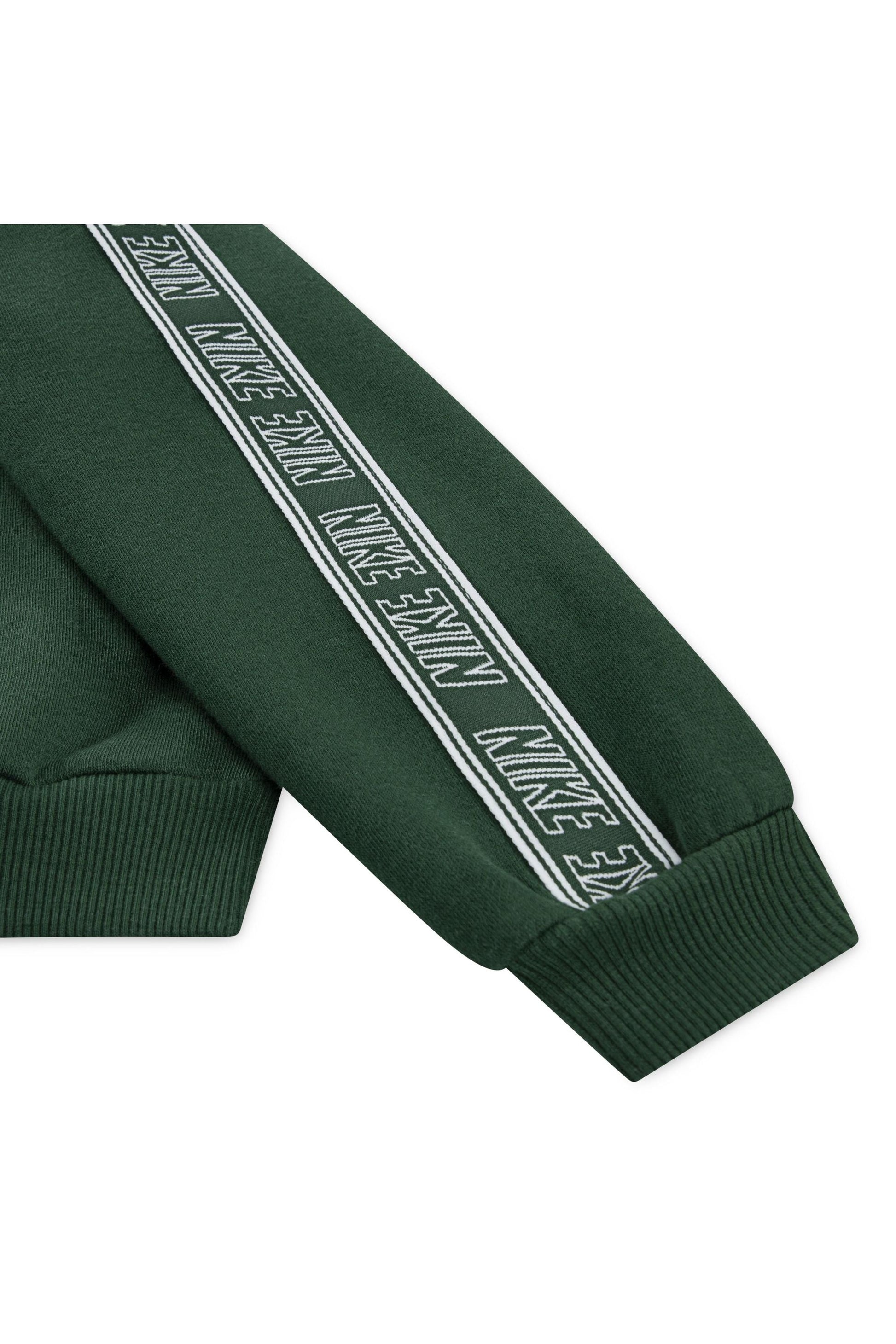 חליפת טרנינג NIKE קפוצ'ון ופסי לוגו לבנים לילדים Green / 2Y