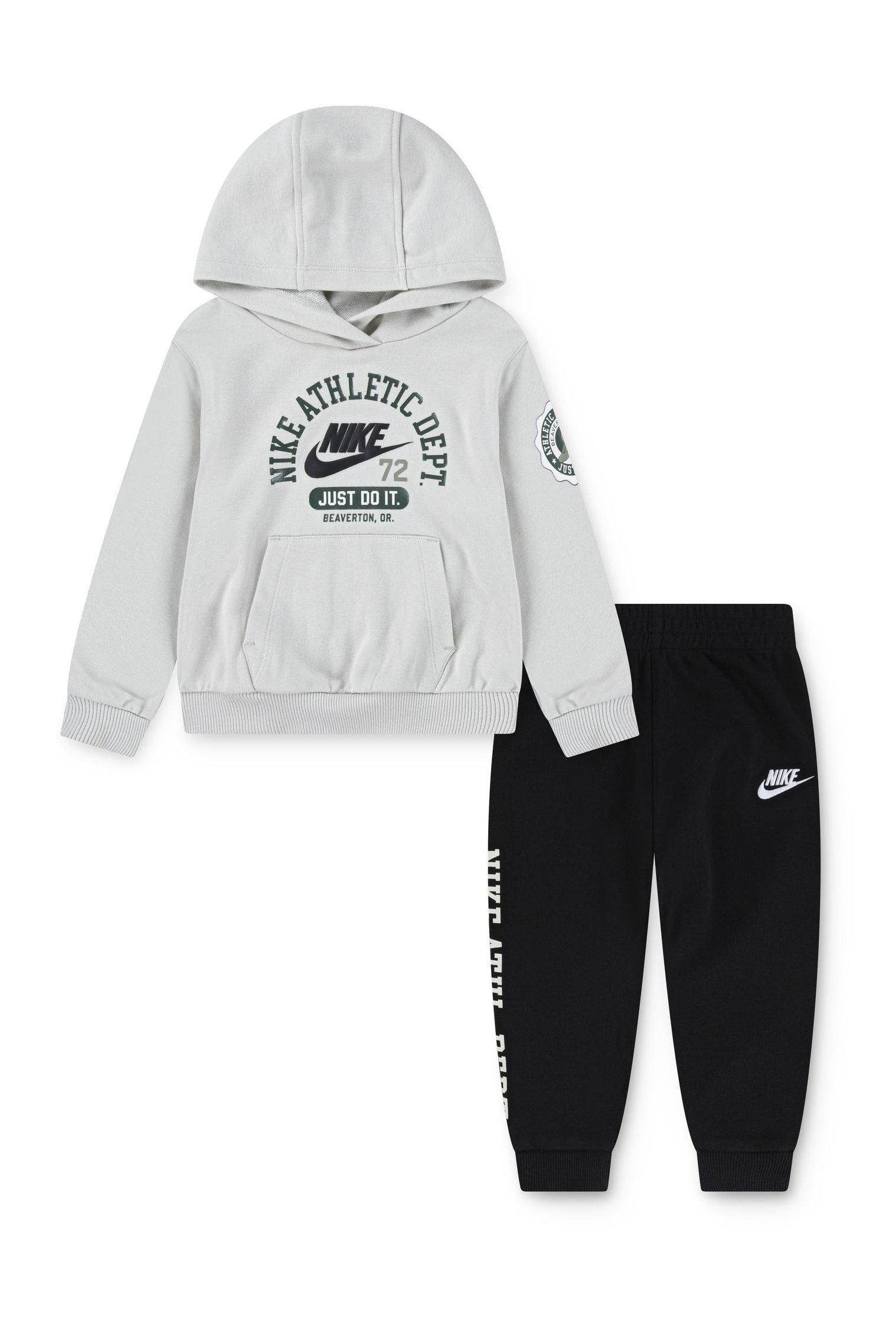 חליפת טרנינג NIKE  עם קפוצ'ון והדפסי לוגו לילדים BLACK / 2Y