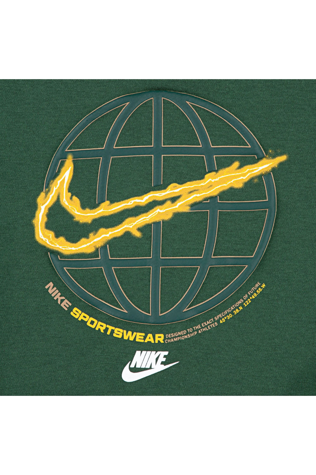 חליפת טרנינג NIKE עם הדפס כדור עולם ולוגו סווש לילדים Green / 2Y