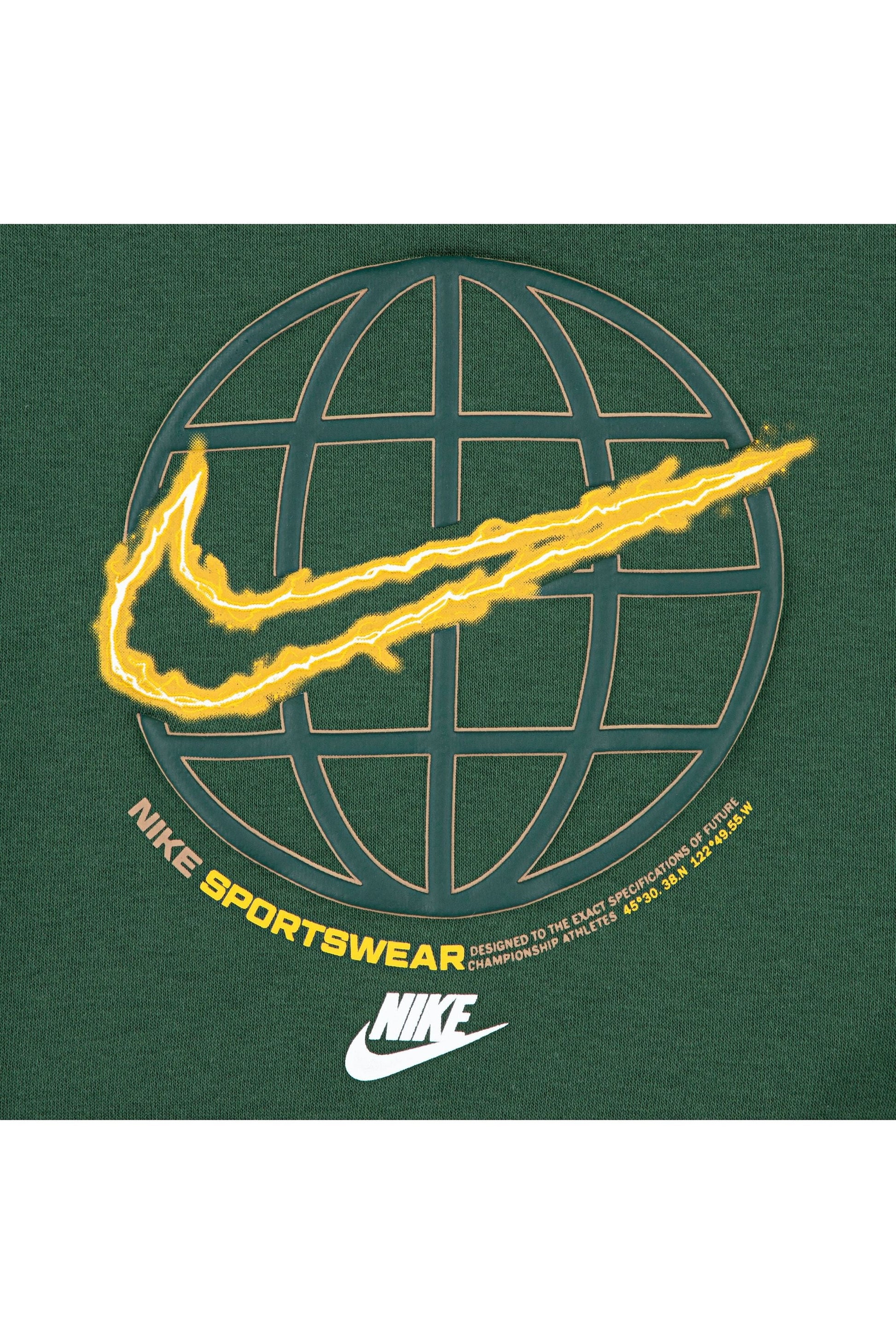 חליפת טרנינג NIKE עם הדפס כדור עולם ולוגו סווש לילדים Green / 2Y