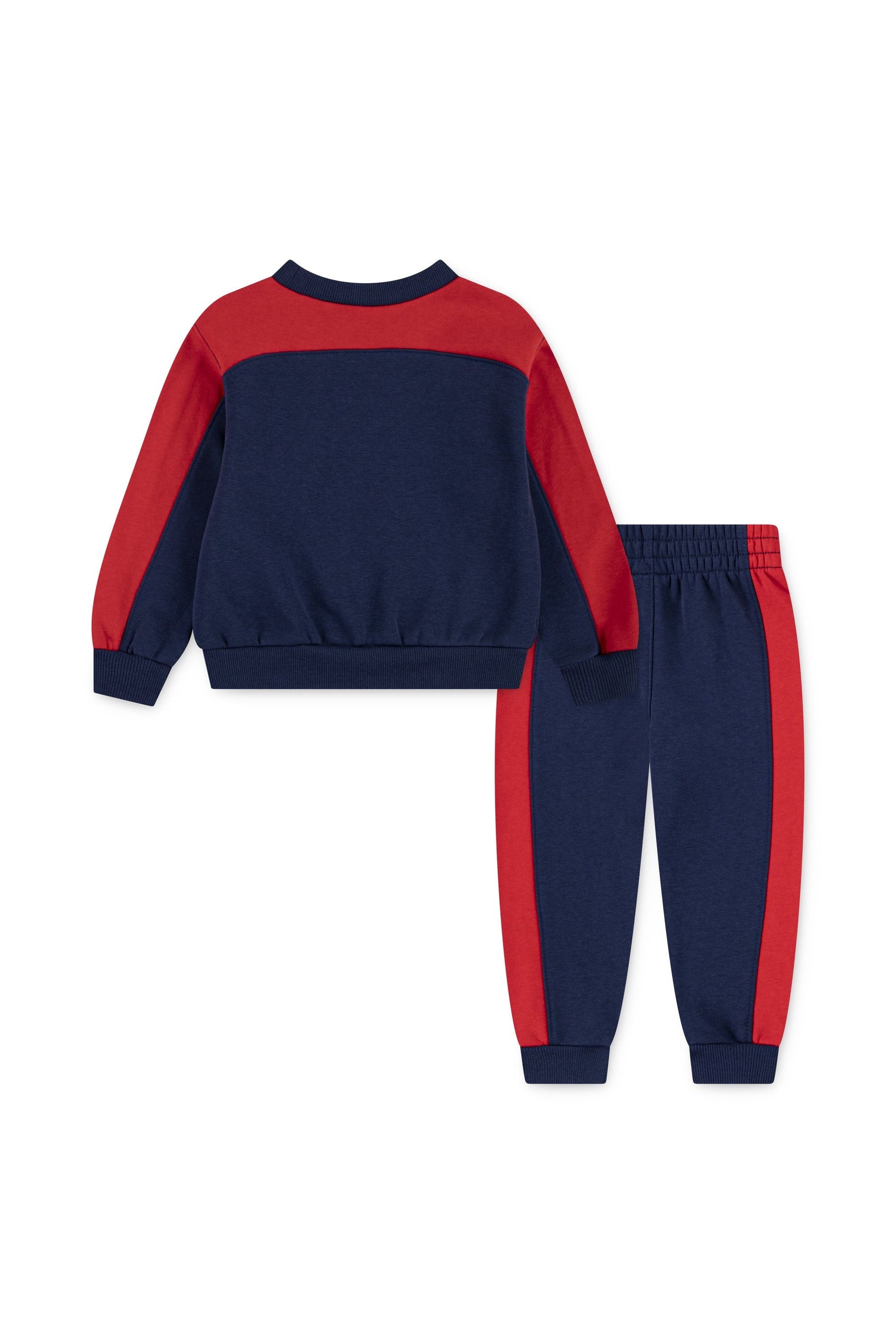 חליפת טרנינג NIKE עם פסי צד שחורים ולוגו קדמי לילדים BLUE / 2Y