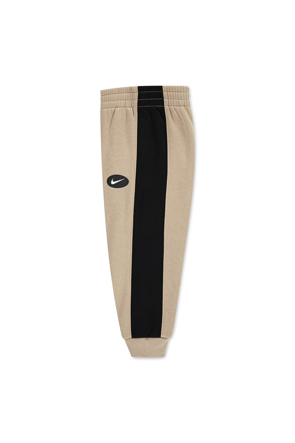 חליפת טרנינג NIKE עם פסי צד שחורים ולוגו קדמי לילדים BEIGE / 2Y