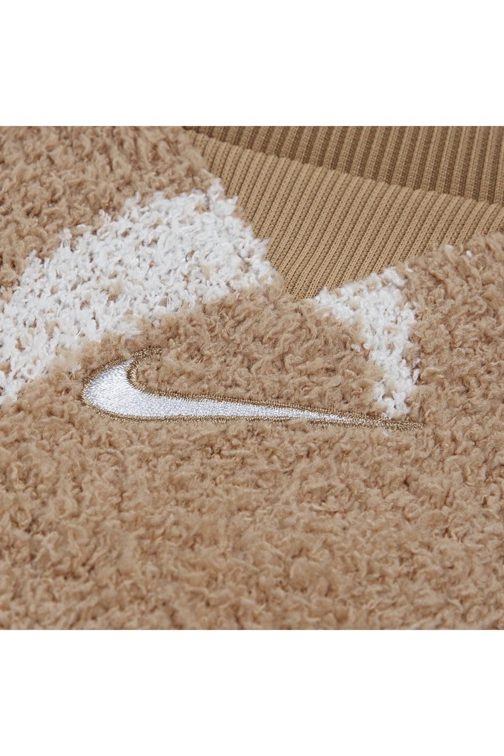 חליפת טרנינג פליז NIKE חומה עם הדפסי סווש לילדים BEIGE / 2Y