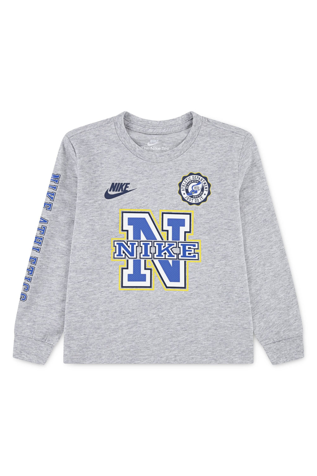 חולצת טישירט NIKE עם הדפס לוגו קולג' לילדים BLACK / 2Y