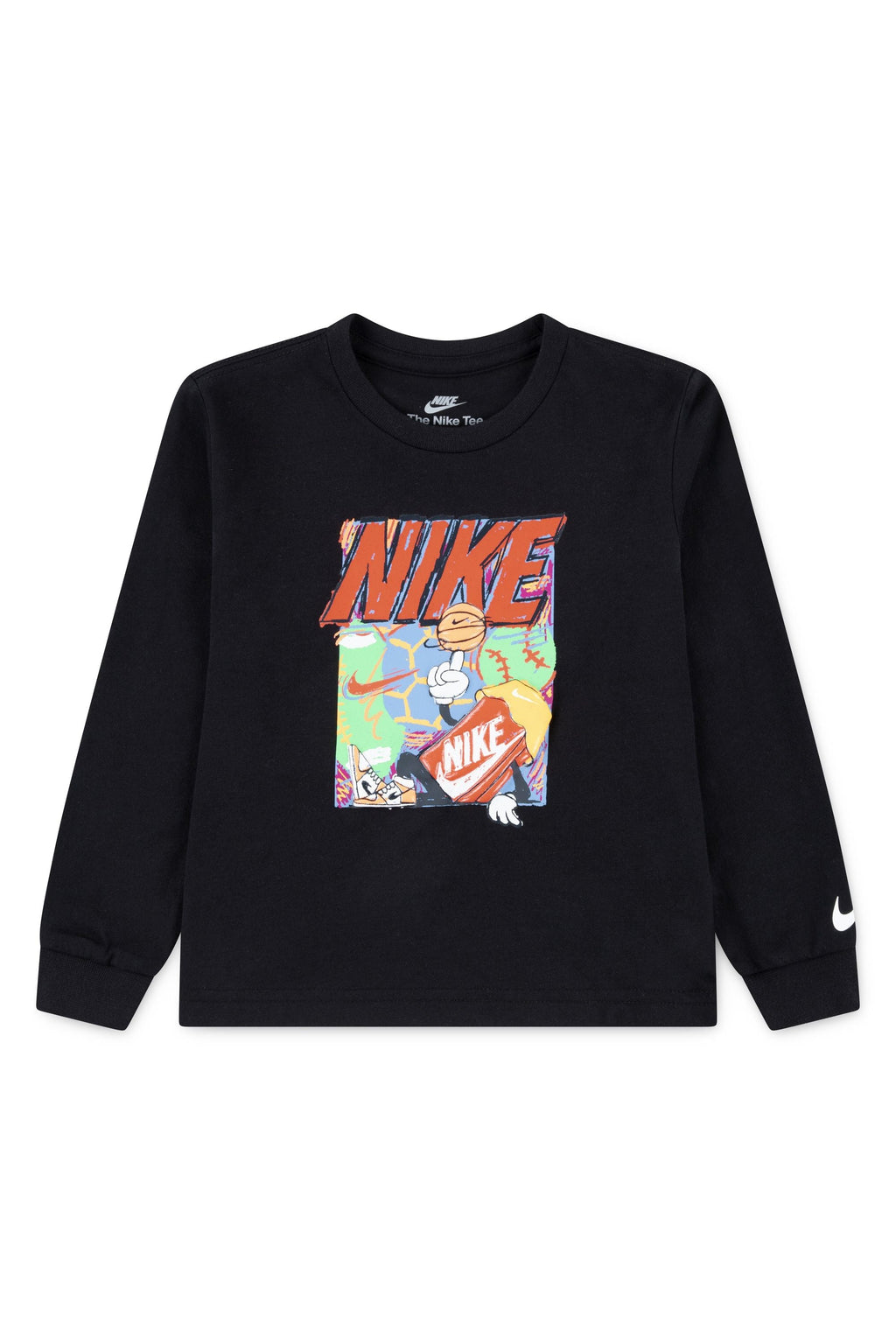 חולצת טישירט NIKE עם עיצוב גרפי בסגנון קומיקס לילדים BLACK / 2Y