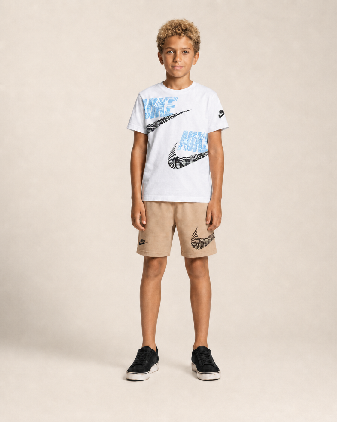לילדים B NSW ITZ RELAXED JERSEY NIKE חליפת BROWN / 2Y