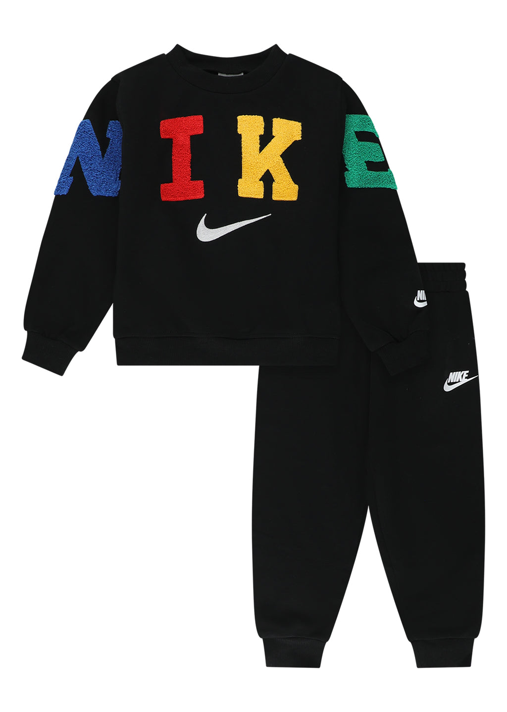 חליפת טרנינג NIKE סווטשירט לוגו ומכנסי ג׳וגר לילדים BLACK / 2Y