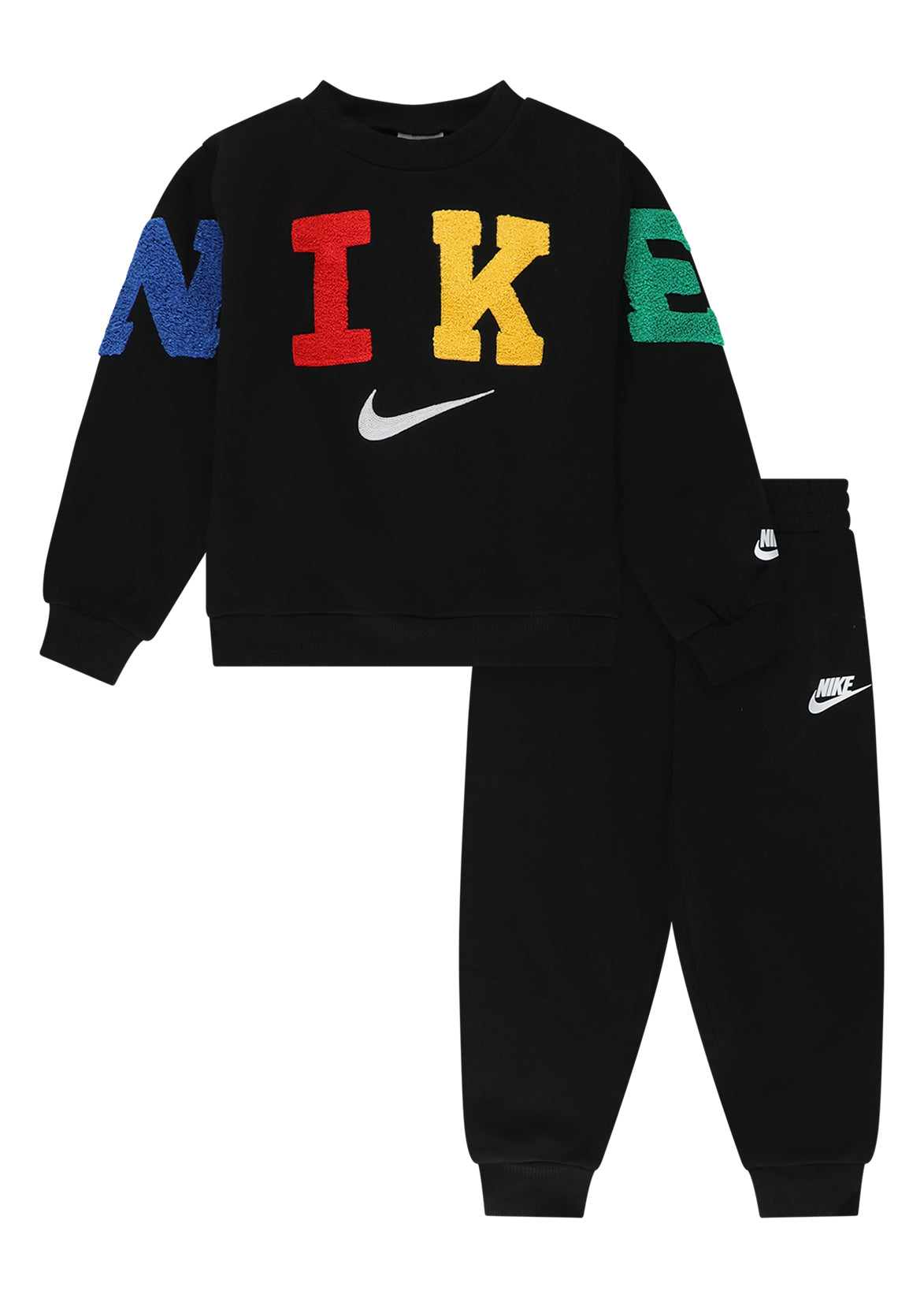 חליפת טרנינג NIKE סווטשירט לוגו ומכנסי ג׳וגר לילדים BLACK / 2Y