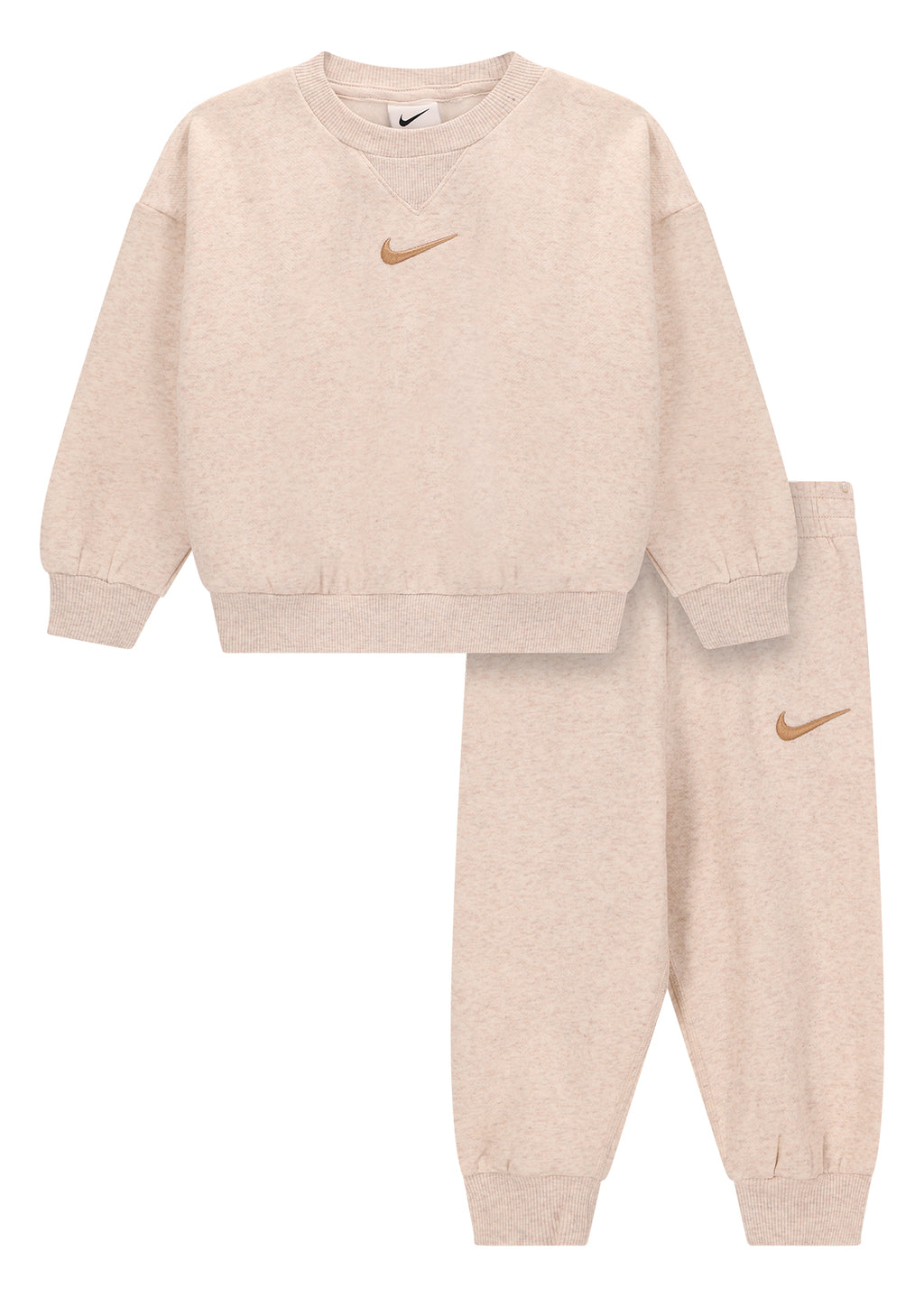 חליפת טרנינג NIKE Essential Fleece Crew לילדים BEIGE / 2Y