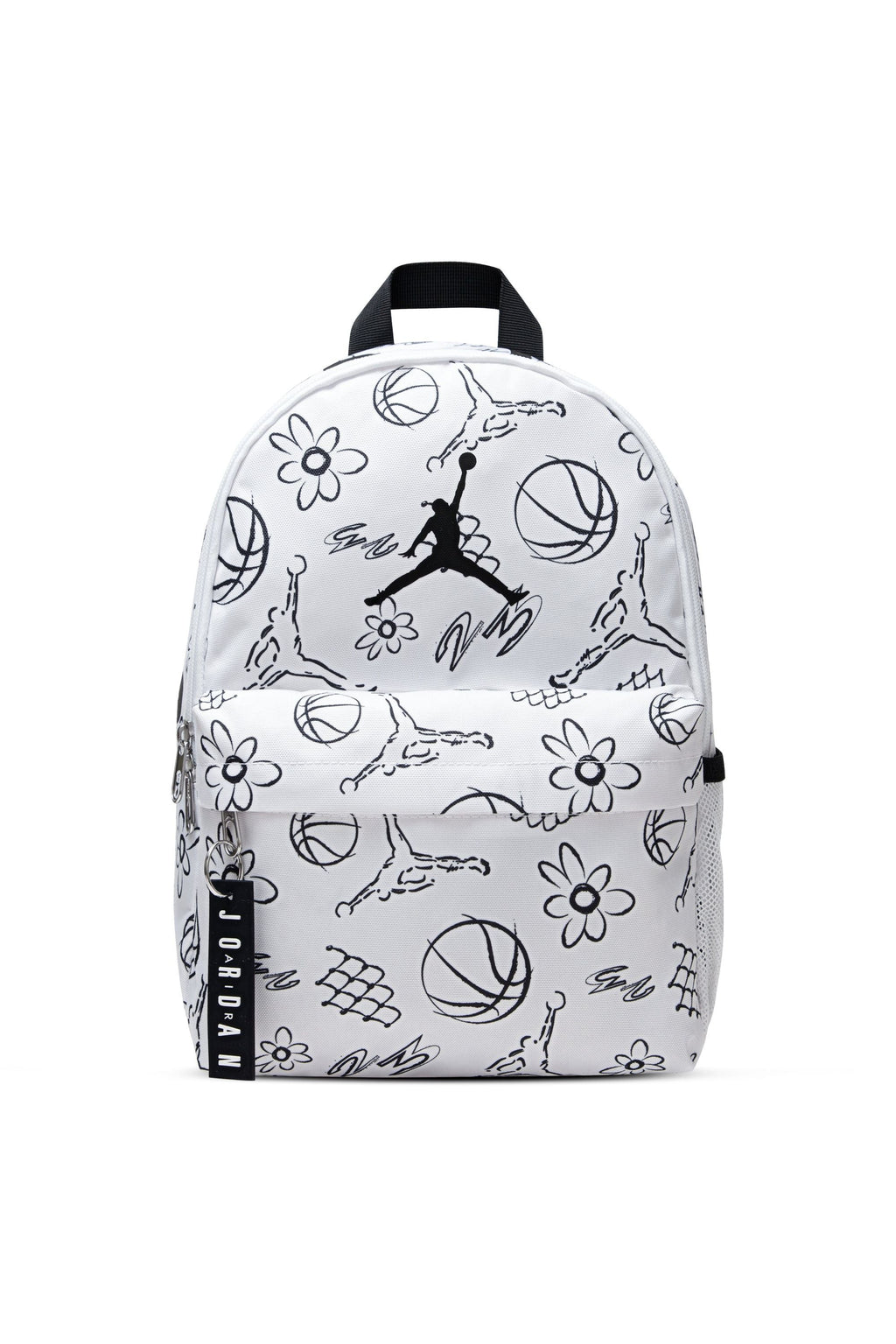תיק גב JORDEN לבן עם הדפס פרחוני וכדורסל לילדים BEIGE / 8-10Y