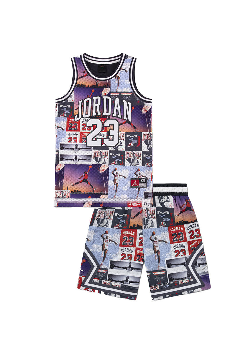 לילדים 23 AOP JERSEY JORDAN חליפת Red / 4XY