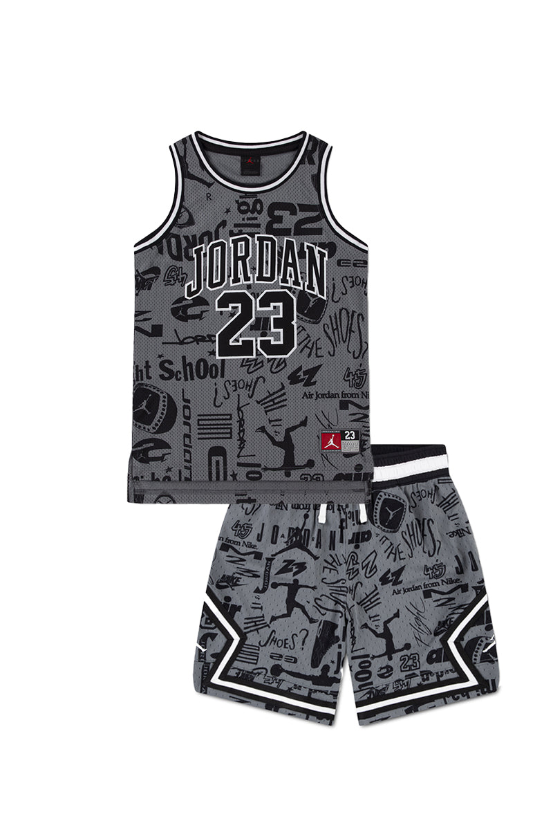 לילדים 23 AOP JERSEY JORDAN חליפת Gray / 4XY