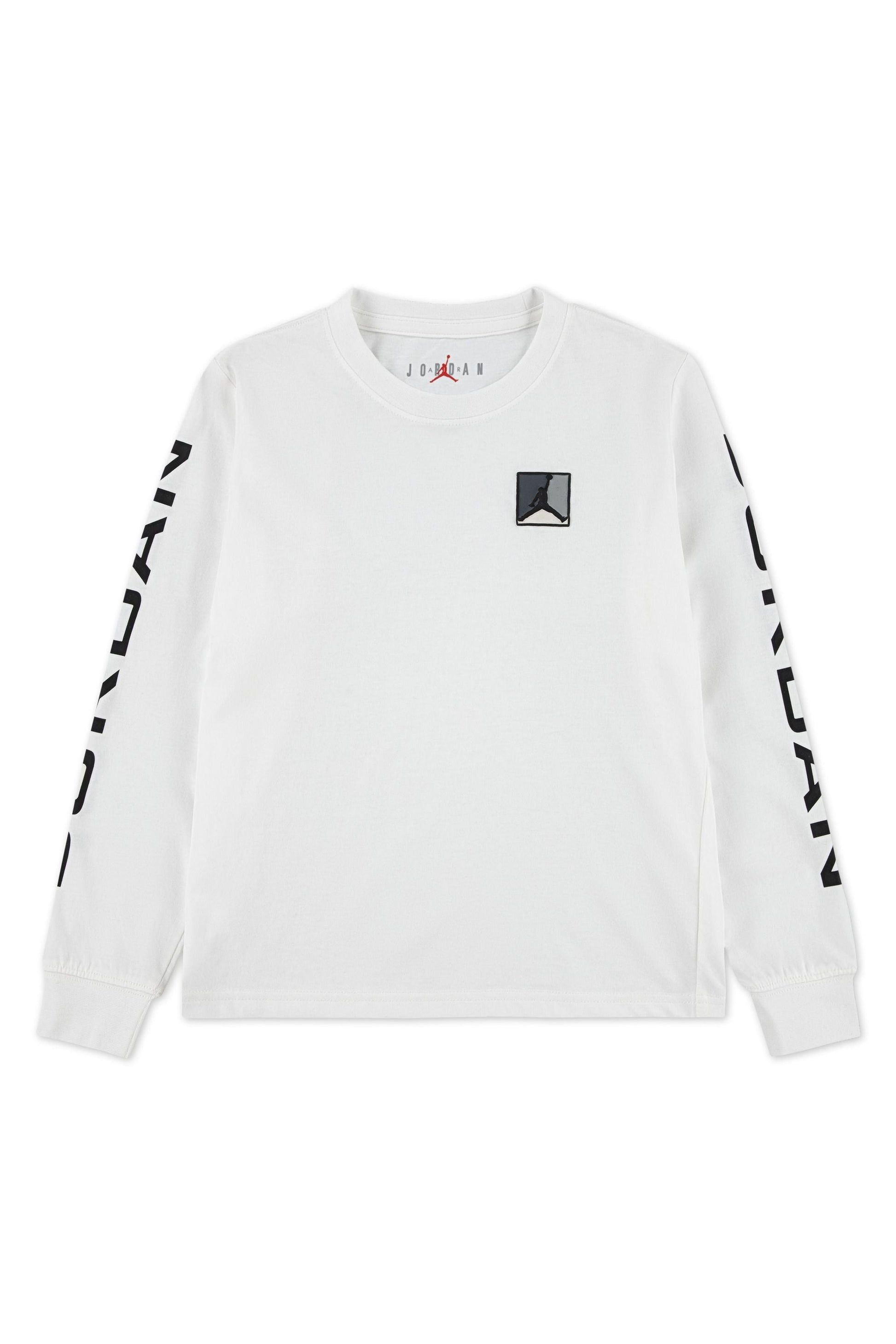 חולצת טישרט JORDEN ארוכה לוגו רקום וחיתוך מותג לילדים BEIGE / 4XY