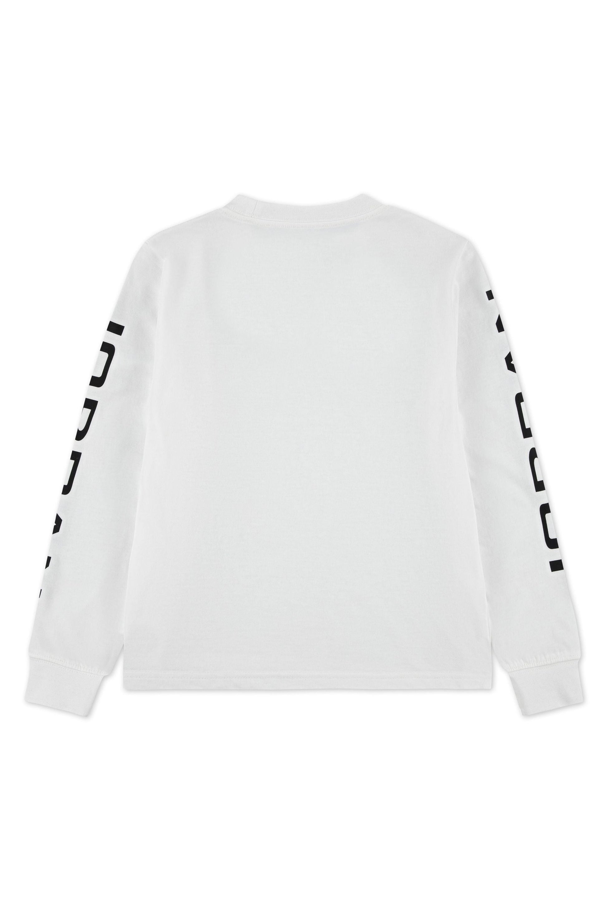 חולצת טישרט JORDEN ארוכה לוגו רקום וחיתוך מותג לילדים BEIGE / 4XY