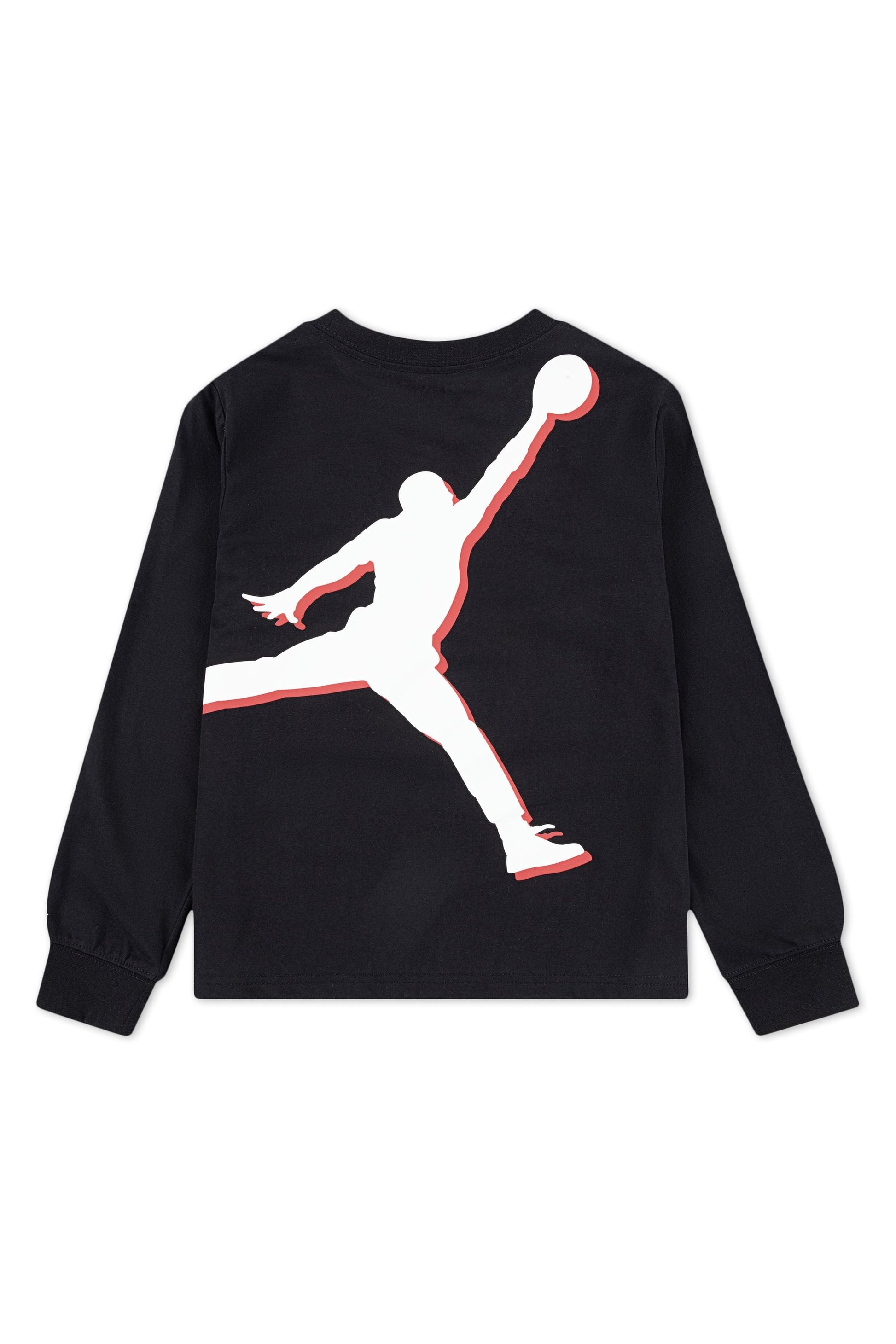 חולצת טישירט JORDEN לוגו מודגש בחזית ועיטור לוגו קטן לילדים BLACK / 4XY