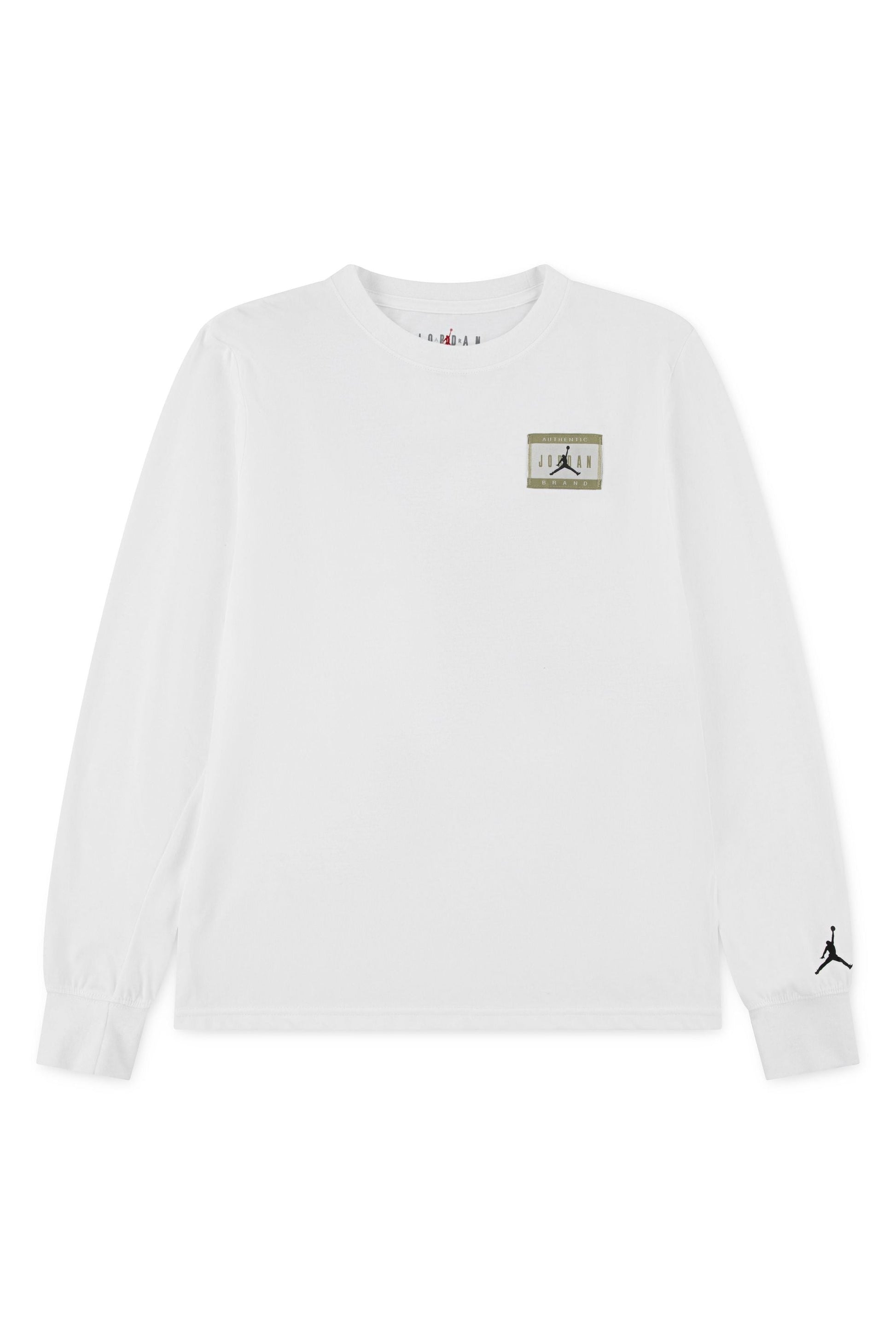 חולצת טישירט JORDEN לוגו מודגש בחזית ועיטור לוגו קטן לילדים WHITE / 4XY
