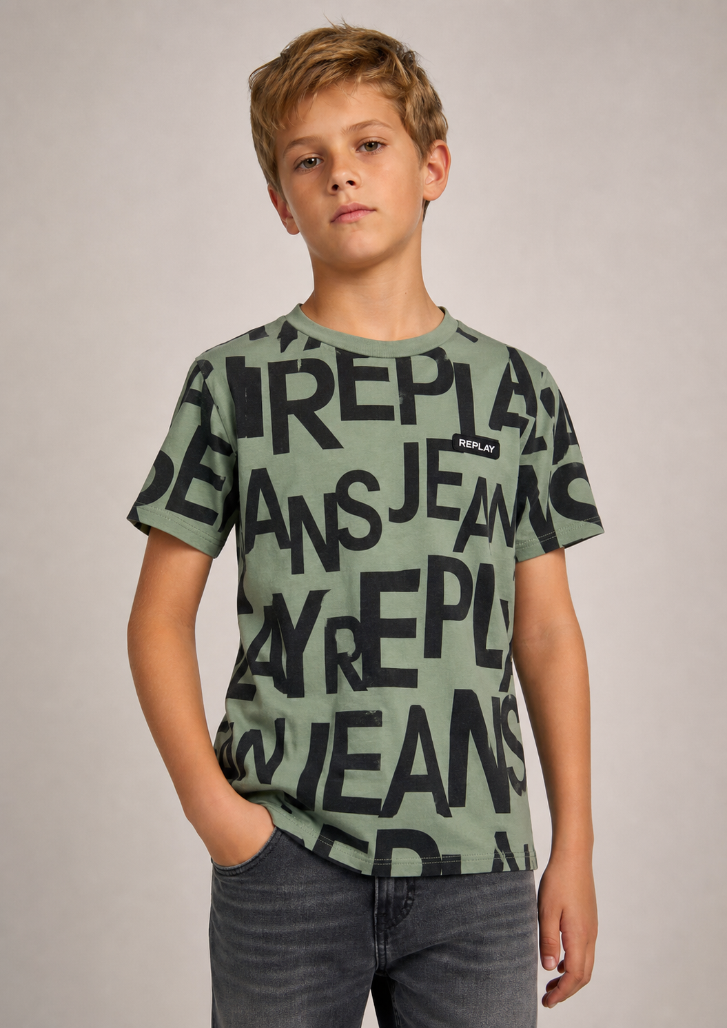 Replay boys allover tee front