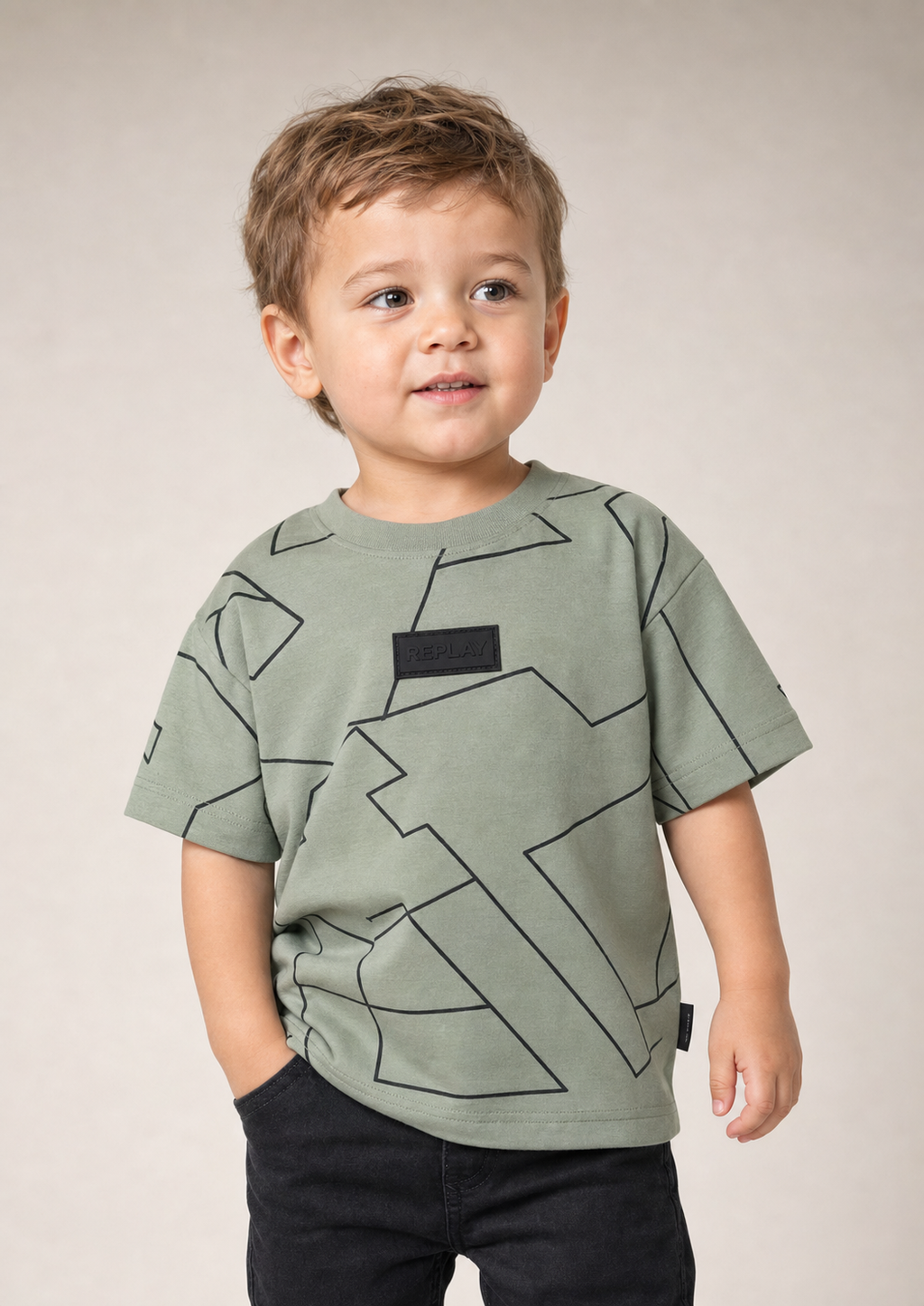 Replay toddler sage graphic tee front