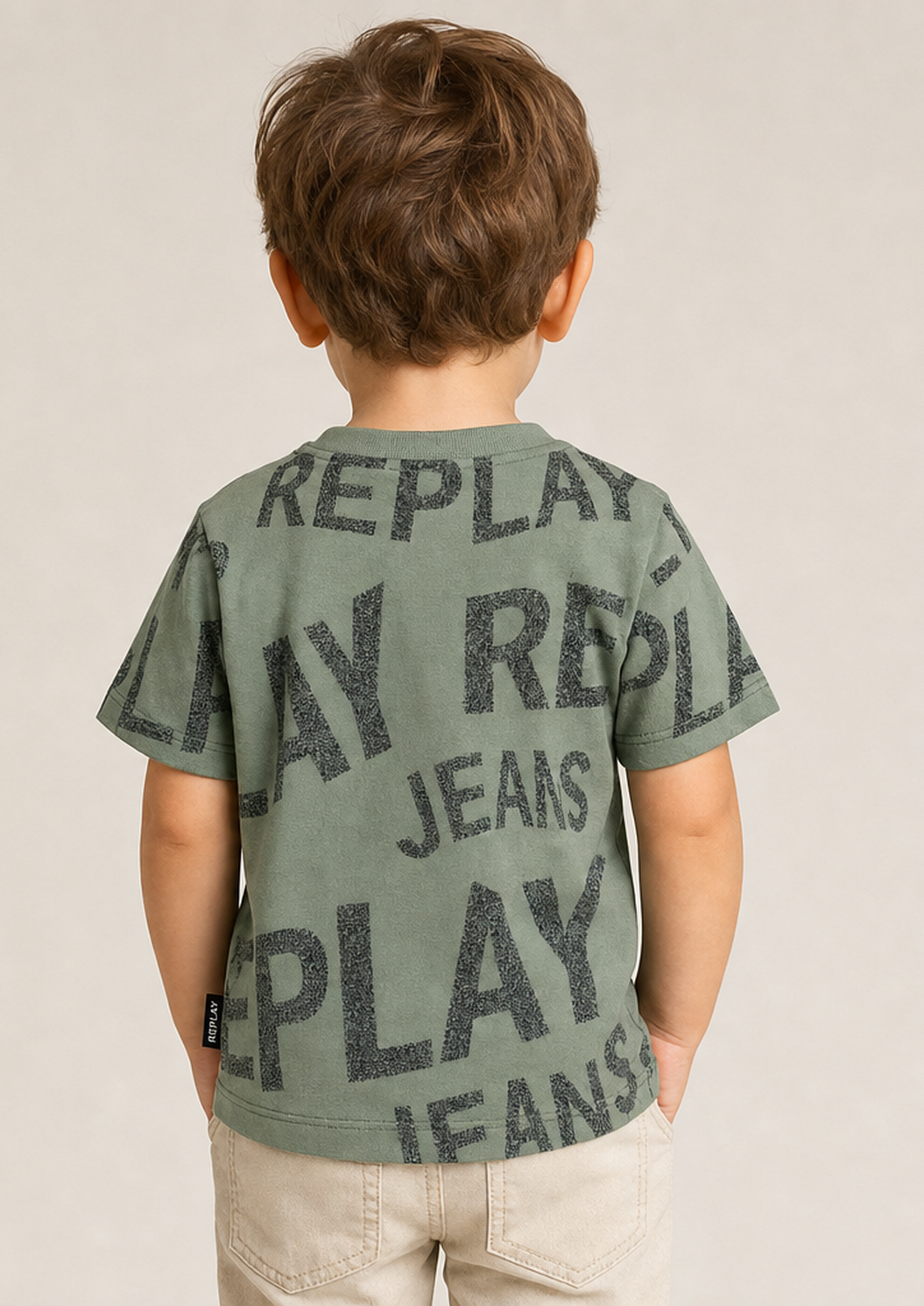 REPLAY baby boys textured tee back