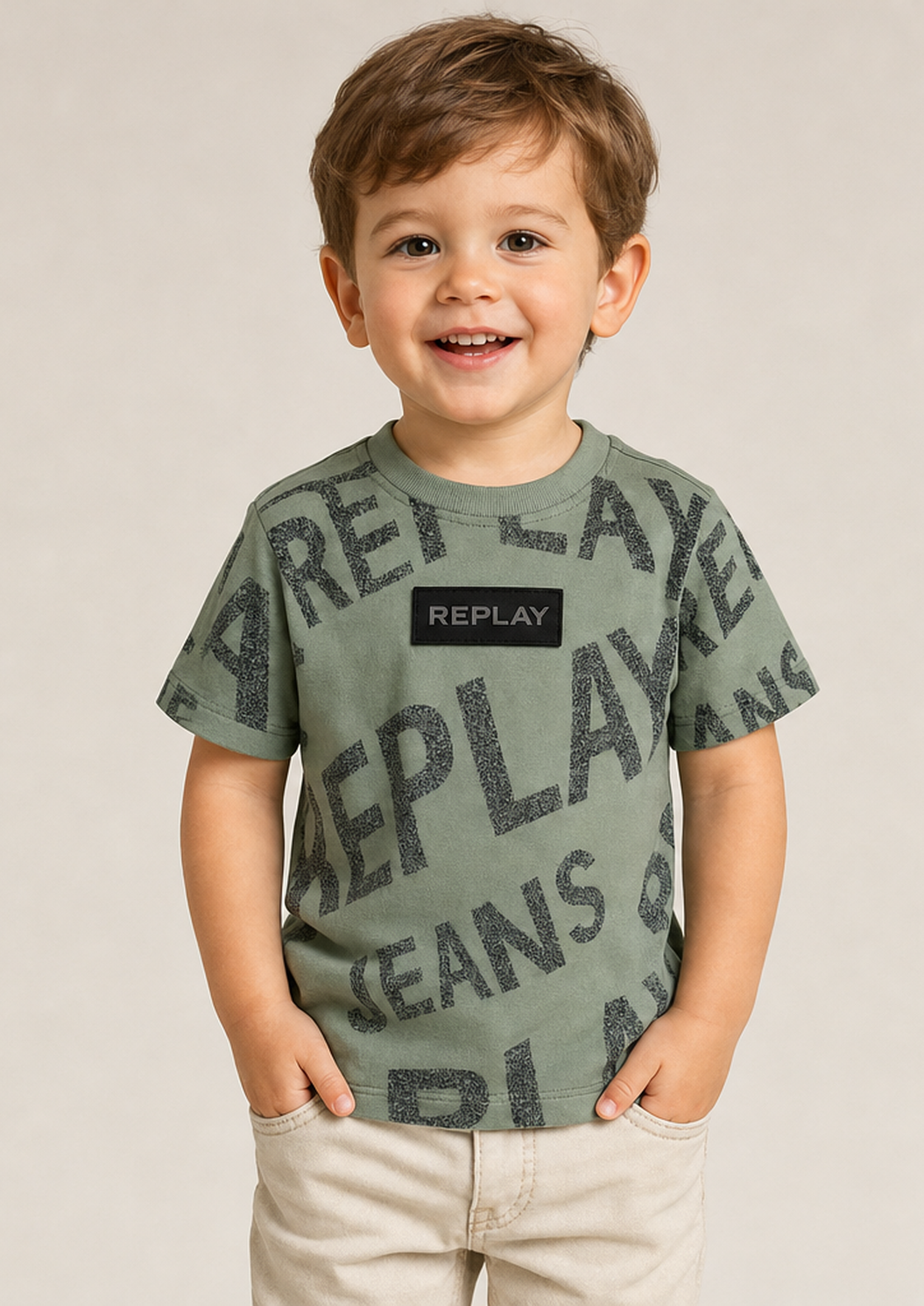 REPLAY baby boys textured tee front