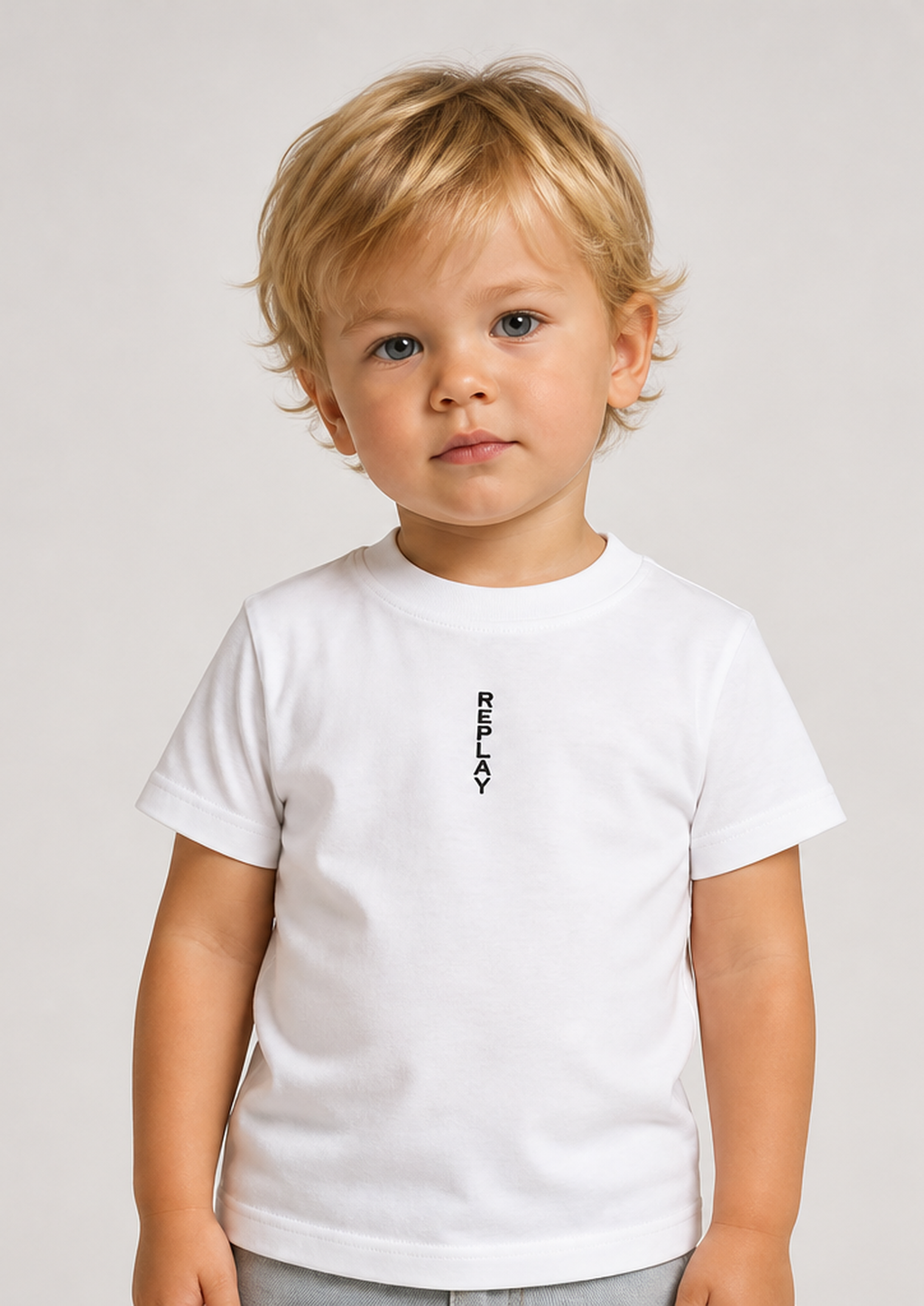 REPLAY baby boys white tee front