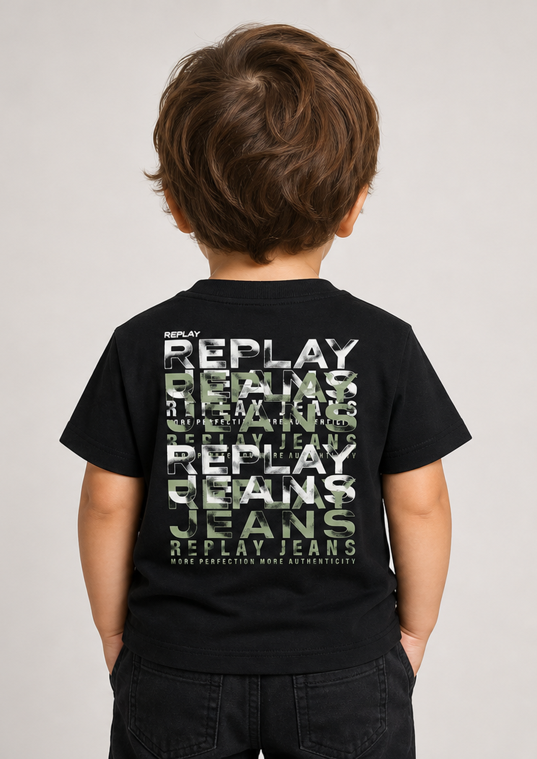 REPLAY baby boys black logo tee back