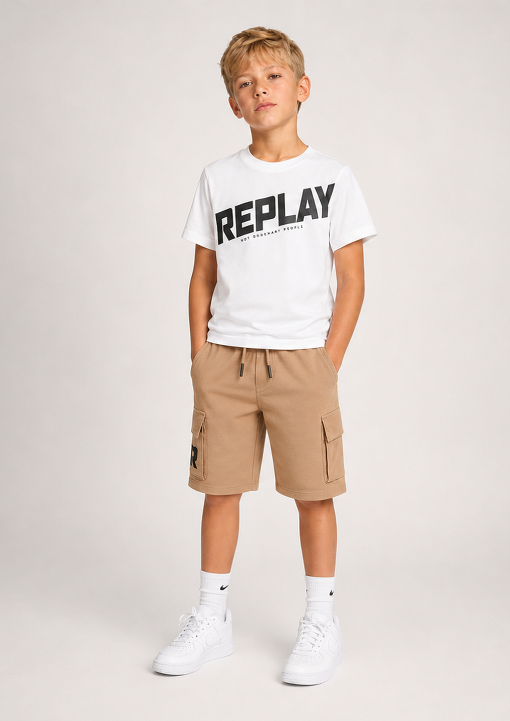 REPLAY boys logo set front