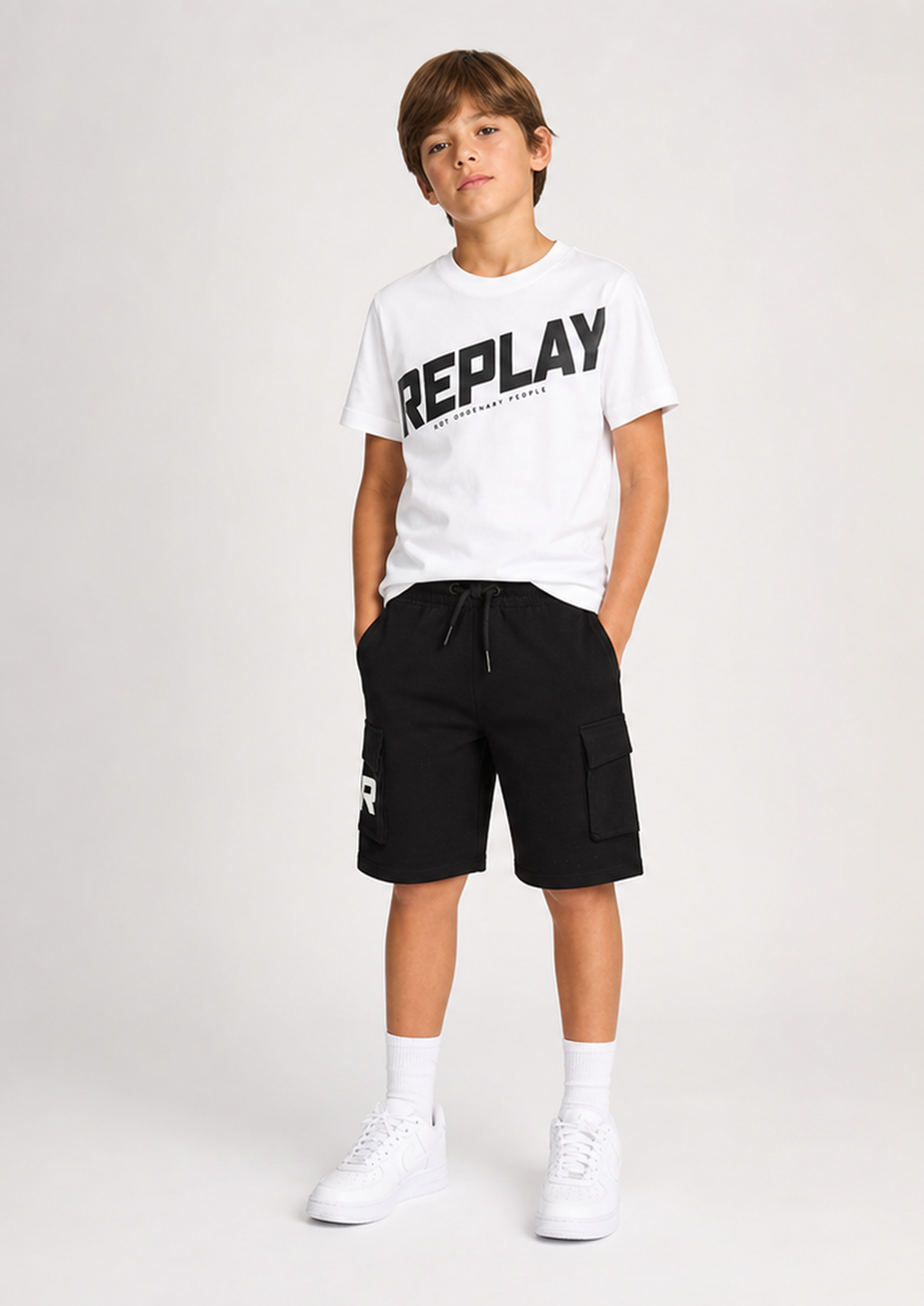 REPLAY boys white black set front