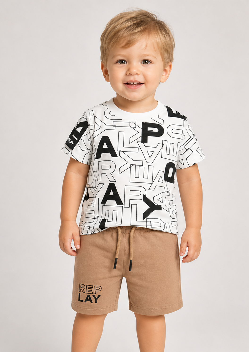 REPLAY baby boys all over camel set front