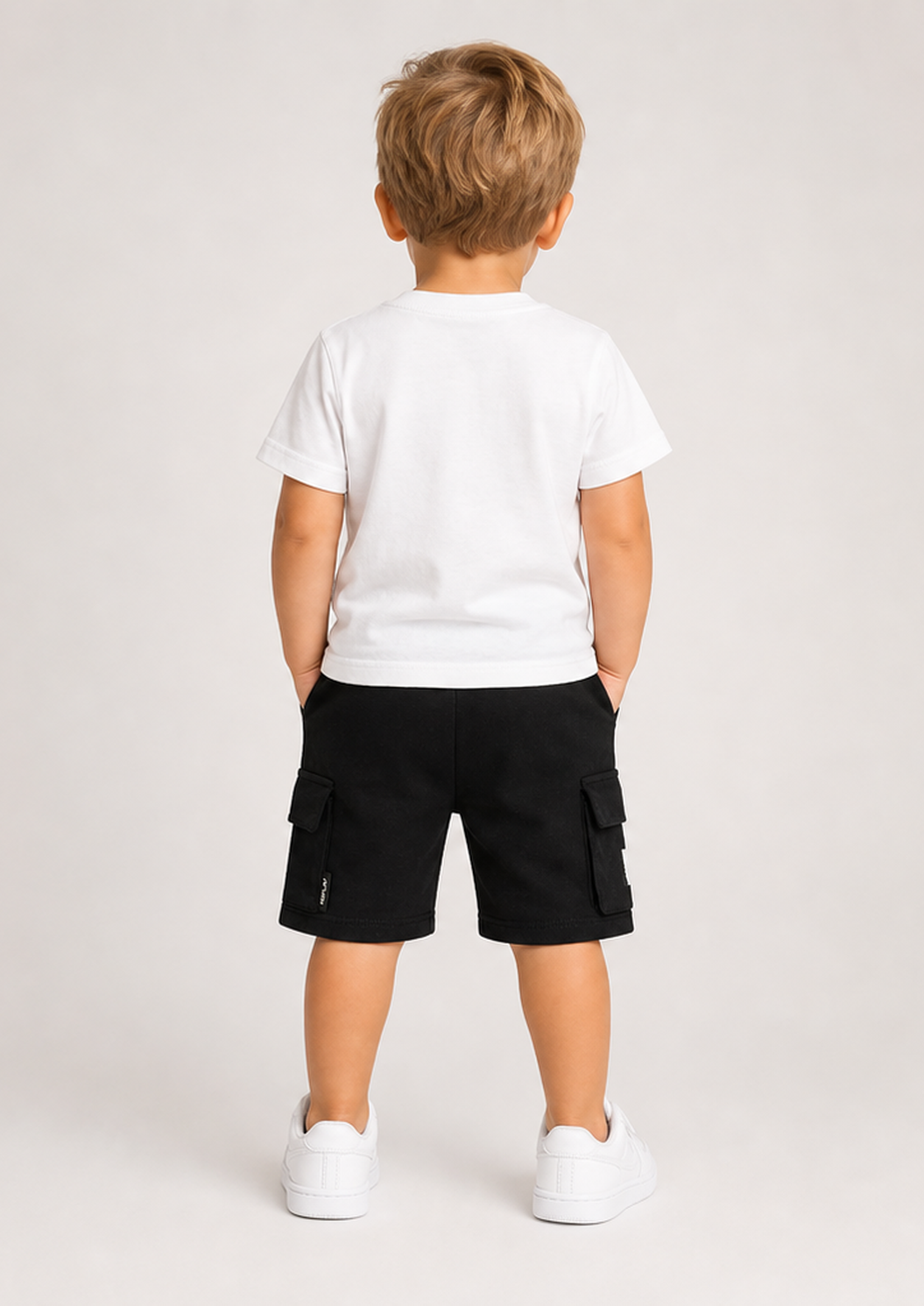 REPLAY baby boys white black set back