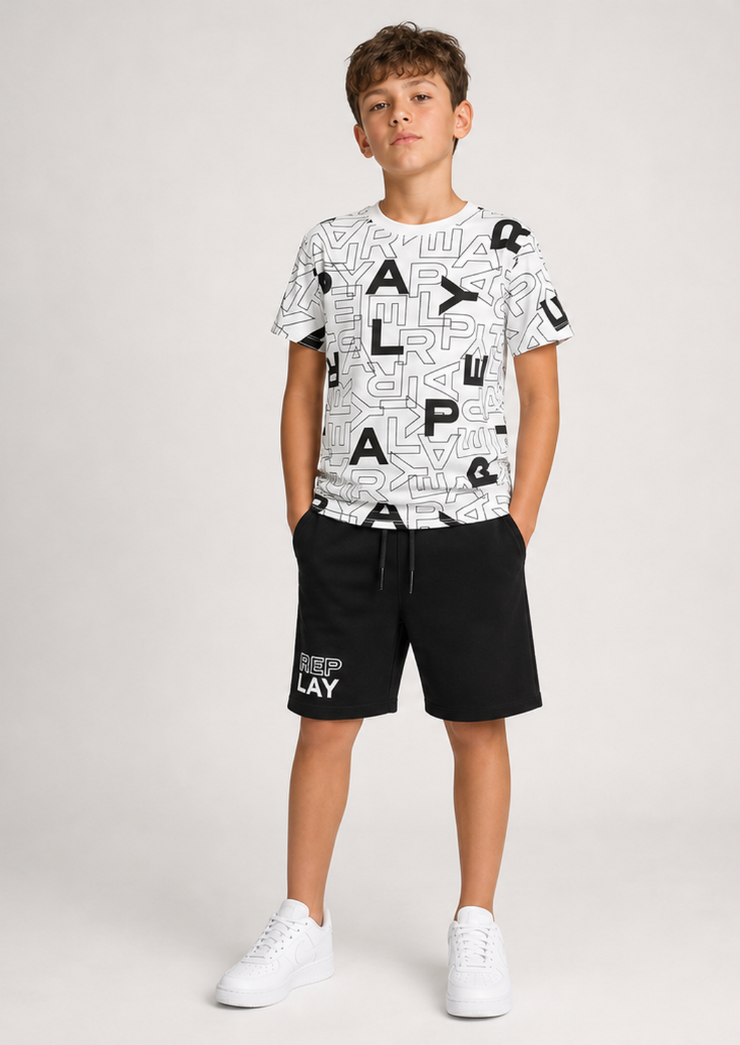 REPLAY boys all over black set front