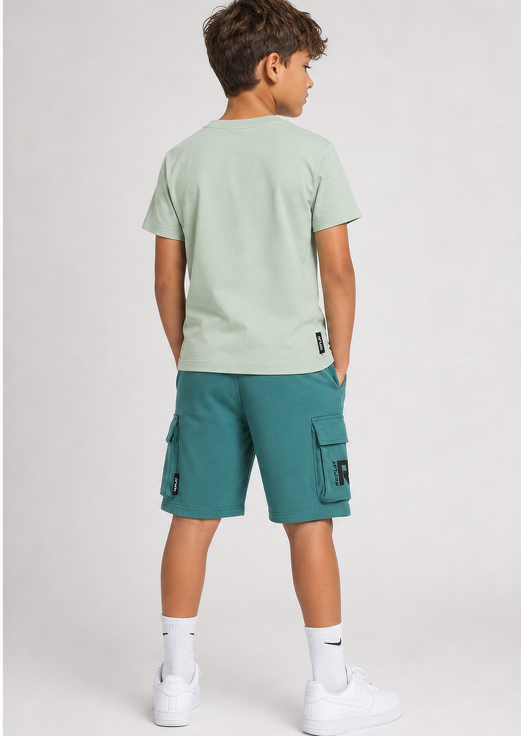 REPLAY boys mint logo set back