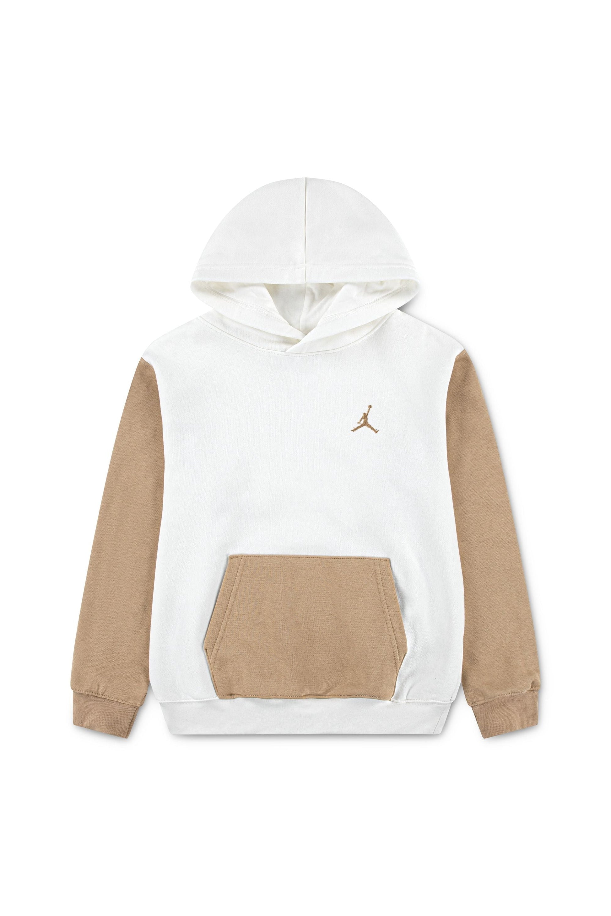 חליפת טרנינג JORDAN קפוצ'ון סמל בצד וכיס לילדים BEIGE / 12-13Y