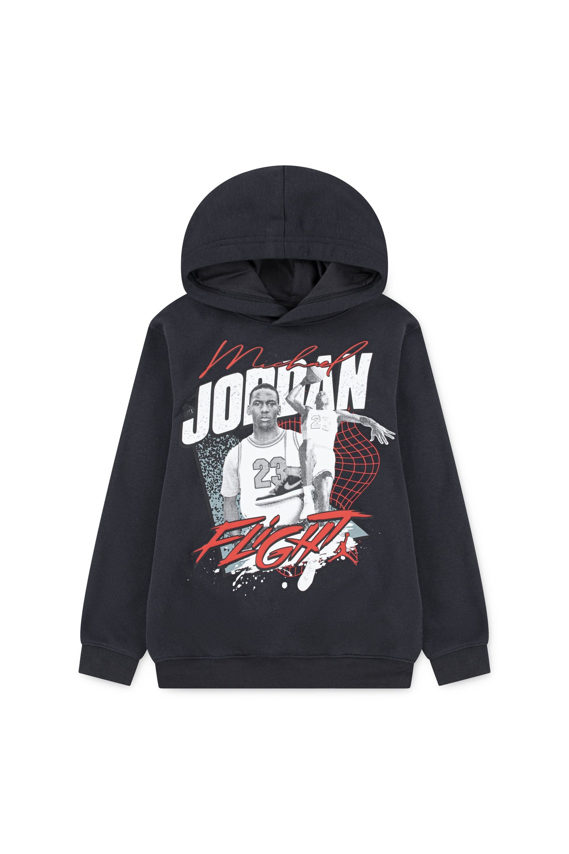 קפוצ'ון JORDAN הדפס צבעוני FLIGHT לילדים BLACK / 12-13Y