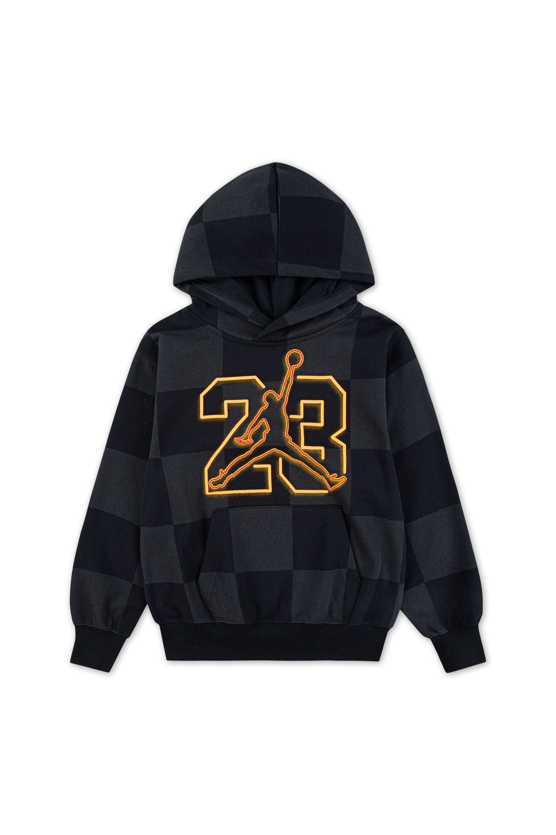 חליפת טרנינג JORDAN קפוצ'ון עם כיס קדמי ולוגו Jumpman לילדים BLACK / 12-13Y