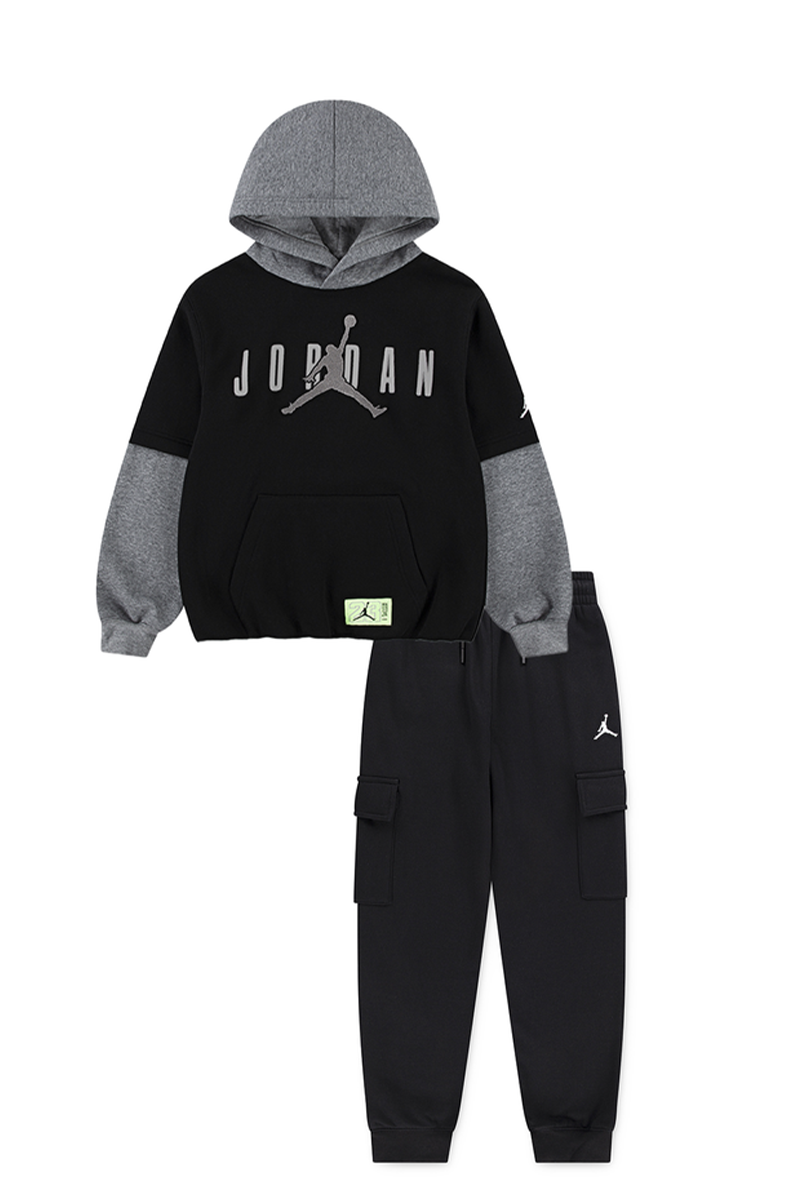 חליפת טרנינג JORDAN קפוצ’ון בעיצוב לוגו ג’אמפמן לילדים