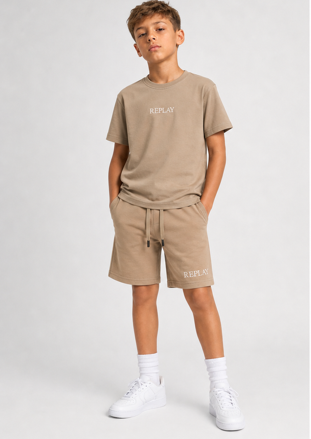 REPLAY boys taupe rply set front