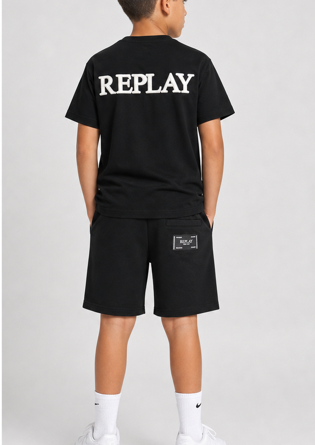 REPLAY boys black white rply set back