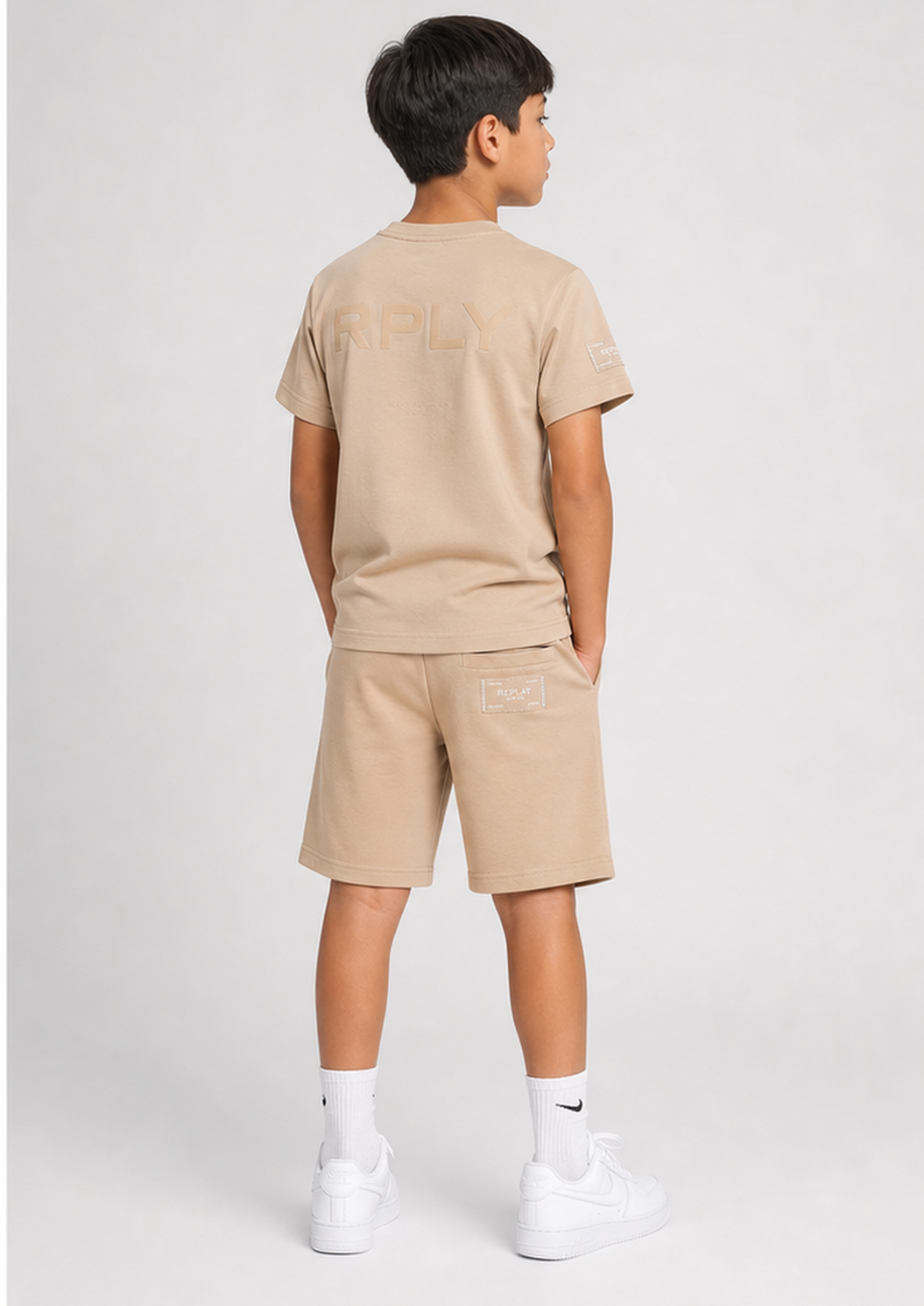 REPLAY boys warm beige comfort set back