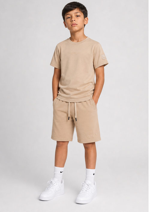 REPLAY boys warm beige comfort set front