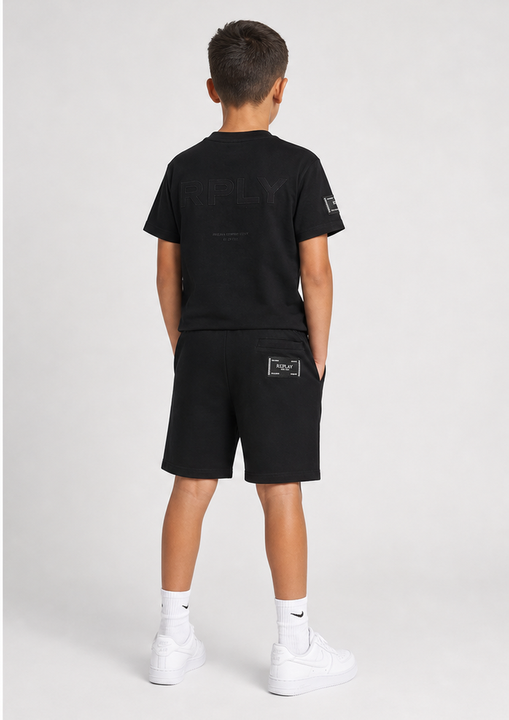 REPLAY boys black tonal comfort set back
