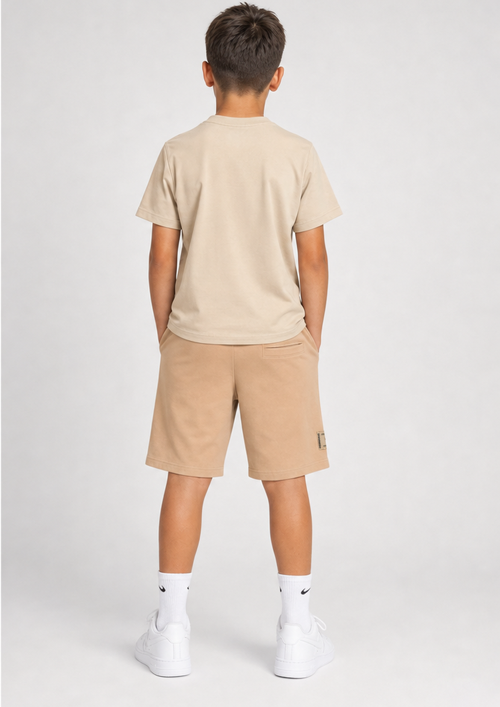 REPLAY boys beige tonal logo set back