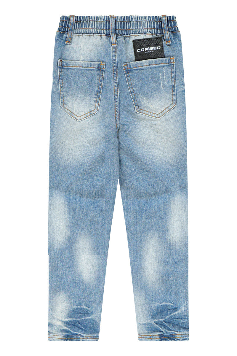 מכנסי ג'ינס CRAISER גומי במותן לילדים BLUE / 2Y