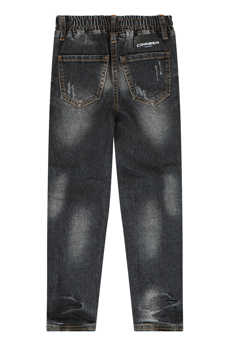 מכנסי ג'ינס CRAISER גומי במותן לילדים BLACK / 2Y